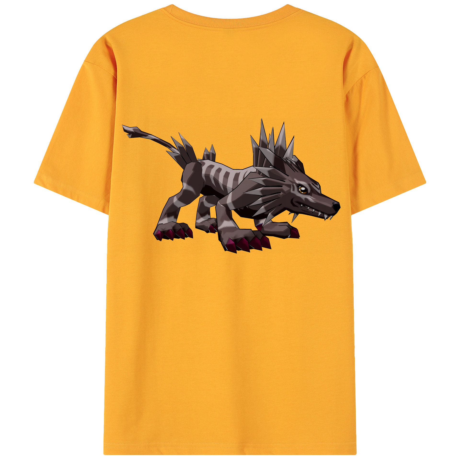 （画像用） Digimon デジタルモンスター/デジモン 綿100％ メンズ半袖Tシャツ（バックプリント） 通気性