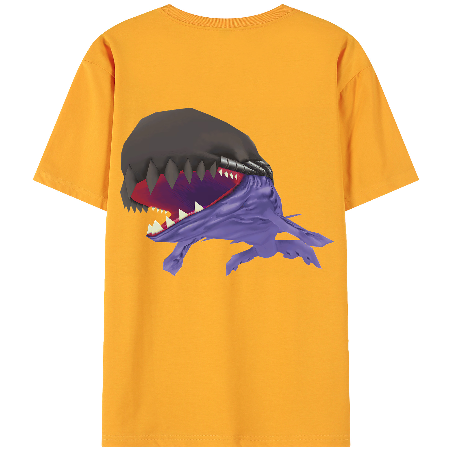 （画像用） Digimon デジタルモンスター/デジモン 綿100％ メンズ半袖Tシャツ（バックプリント） 通気性