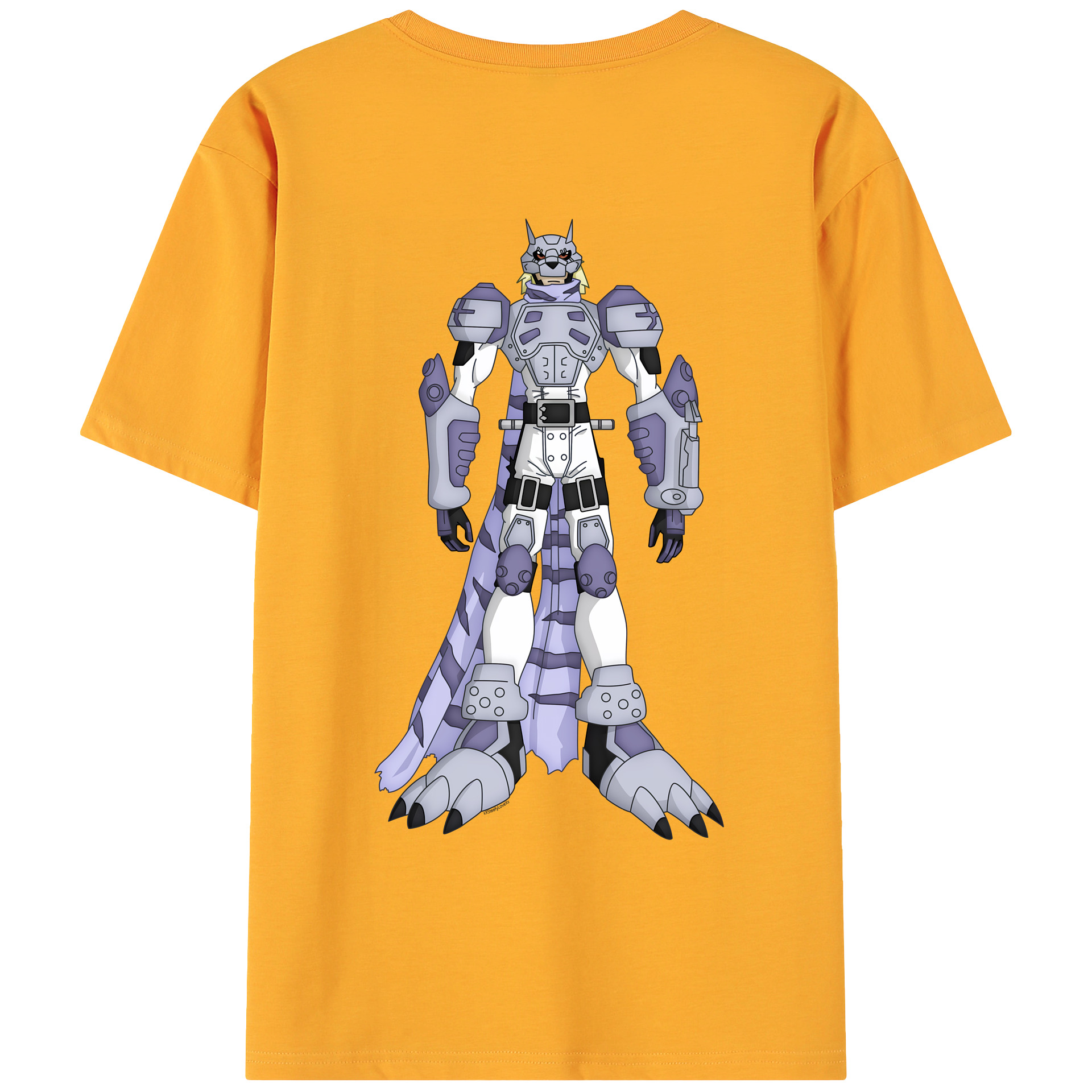 （画像用） Digimon デジタルモンスター/デジモン 綿100％ メンズ半袖Tシャツ（バックプリント） 通気性