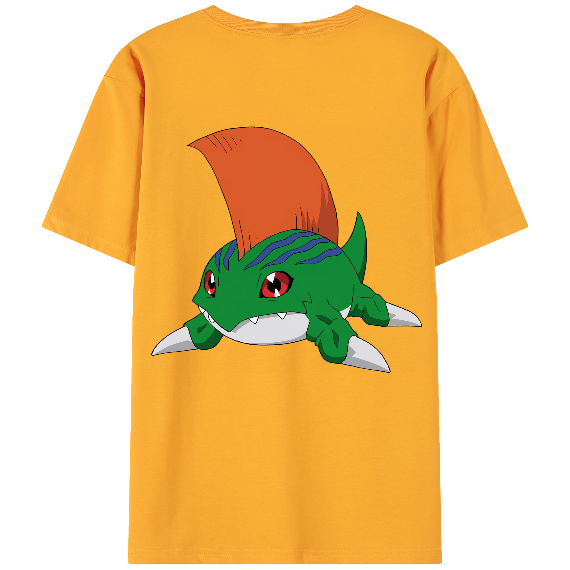 （画像用） Digimon デジタルモンスター/デジモン 綿100％ メンズ半袖Tシャツ（バックプリント） 通気性
