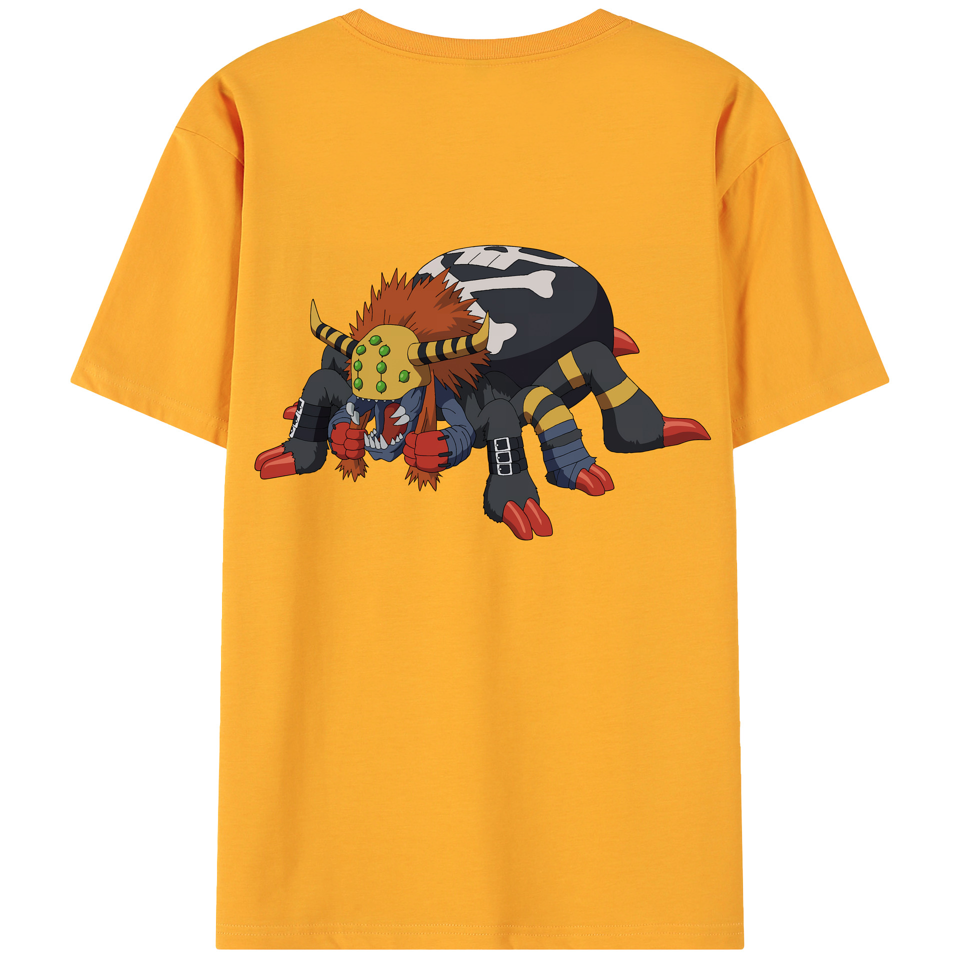 （画像用） Digimon デジタルモンスター/デジモン 綿100％ メンズ半袖Tシャツ（バックプリント） 通気性
