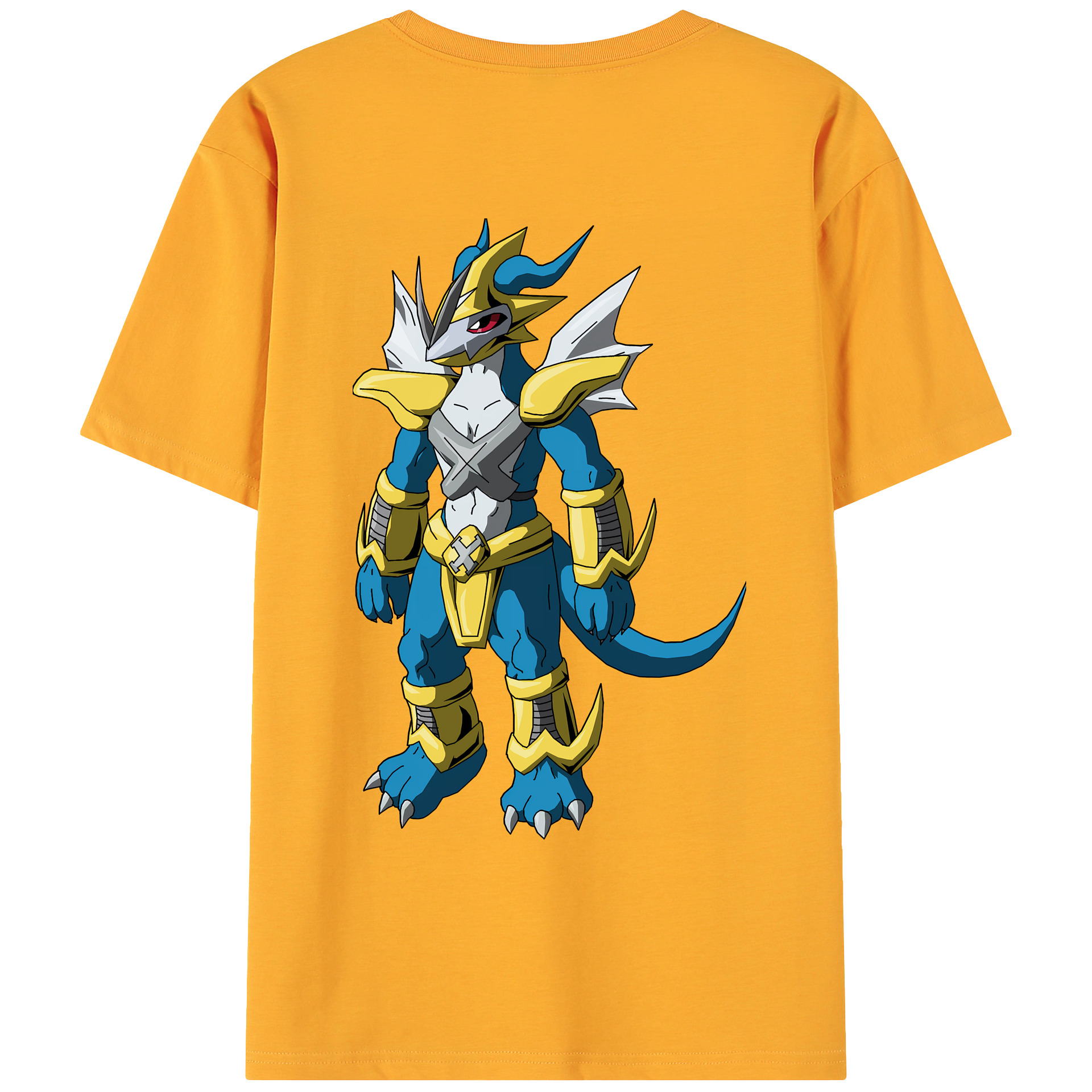 （画像用） Digimon デジタルモンスター/デジモン 綿100％ メンズ半袖Tシャツ（バックプリント） 通気性