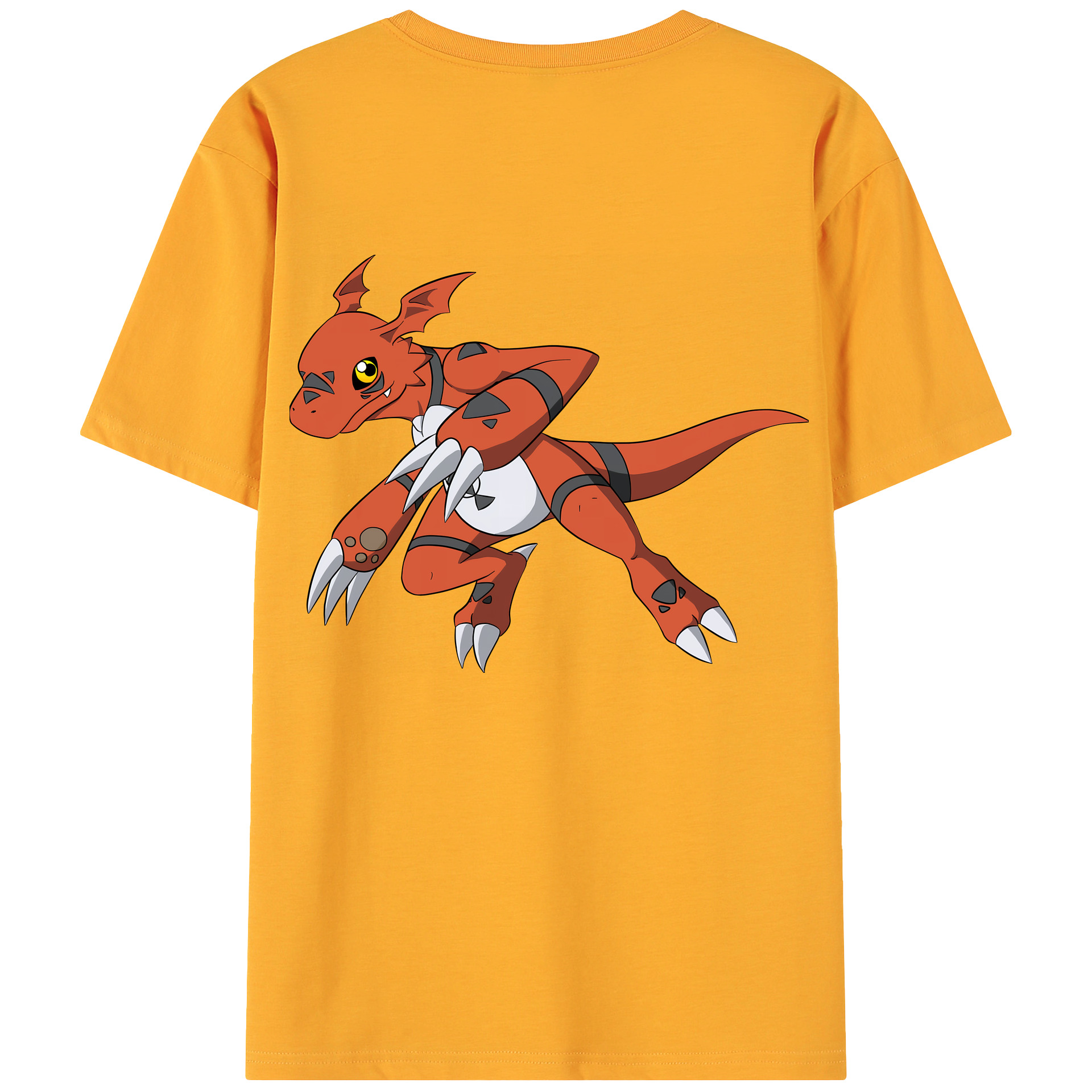 （画像用） Digimon デジタルモンスター/デジモン 綿100％ メンズ半袖Tシャツ（バックプリント） 通気性