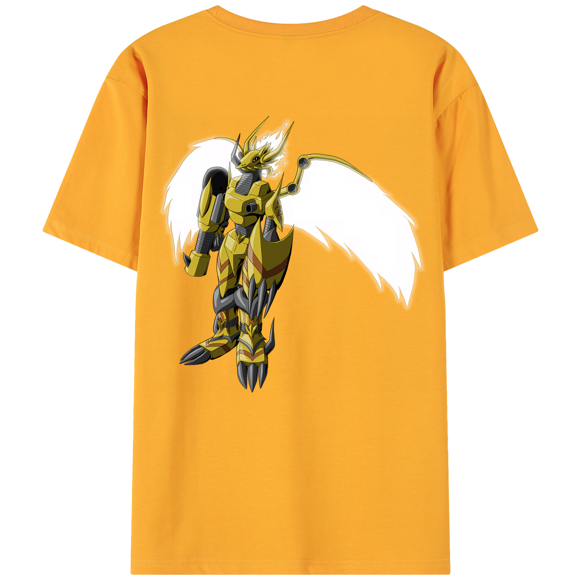 （画像用） Digimon デジタルモンスター/デジモン 綿100％ メンズ半袖Tシャツ（バックプリント） 通気性