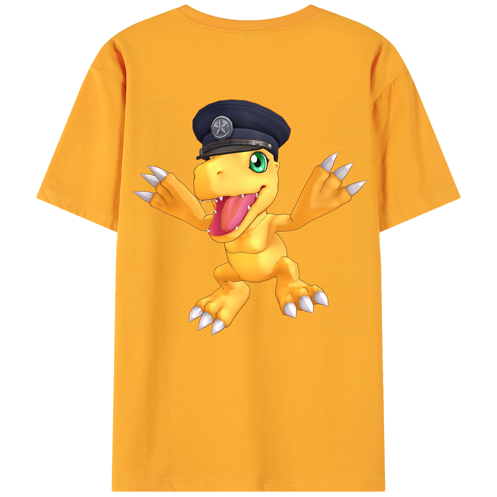 （画像用） Digimon デジタルモンスター/デジモン 綿100％ メンズ半袖Tシャツ（バックプリント） 通気性