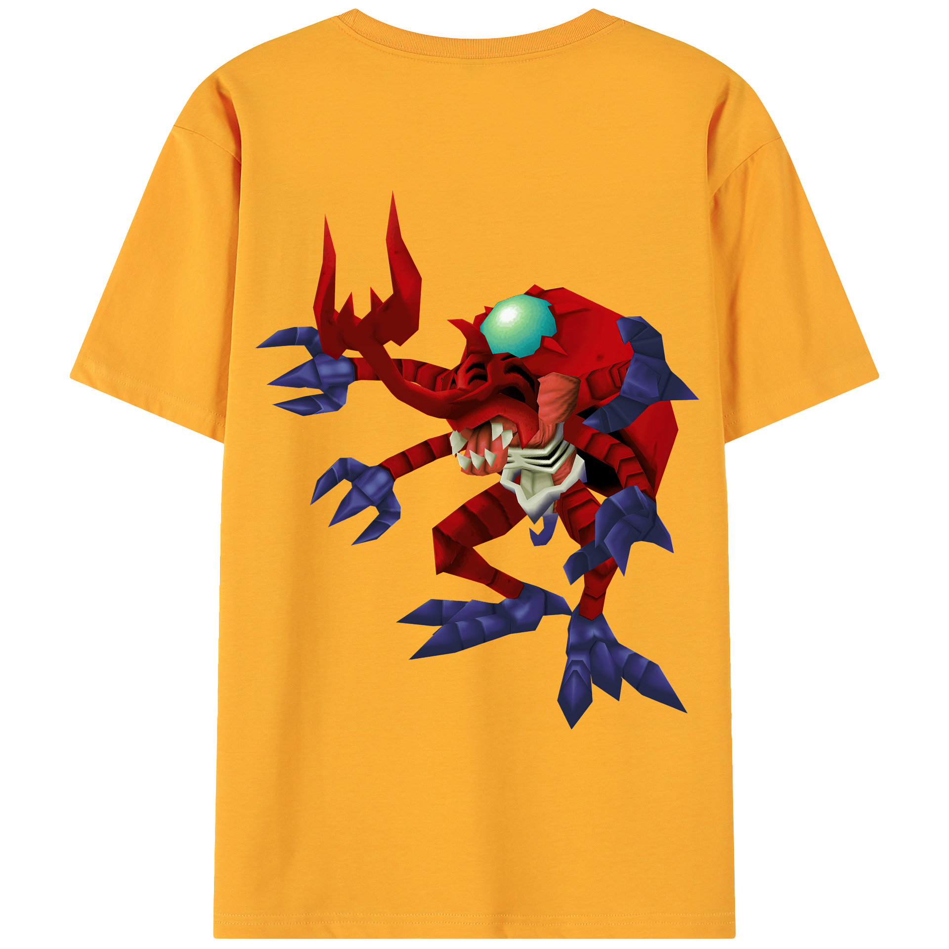 （画像用） Digimon デジタルモンスター/デジモン 綿100％ メンズ半袖Tシャツ（バックプリント） 通気性