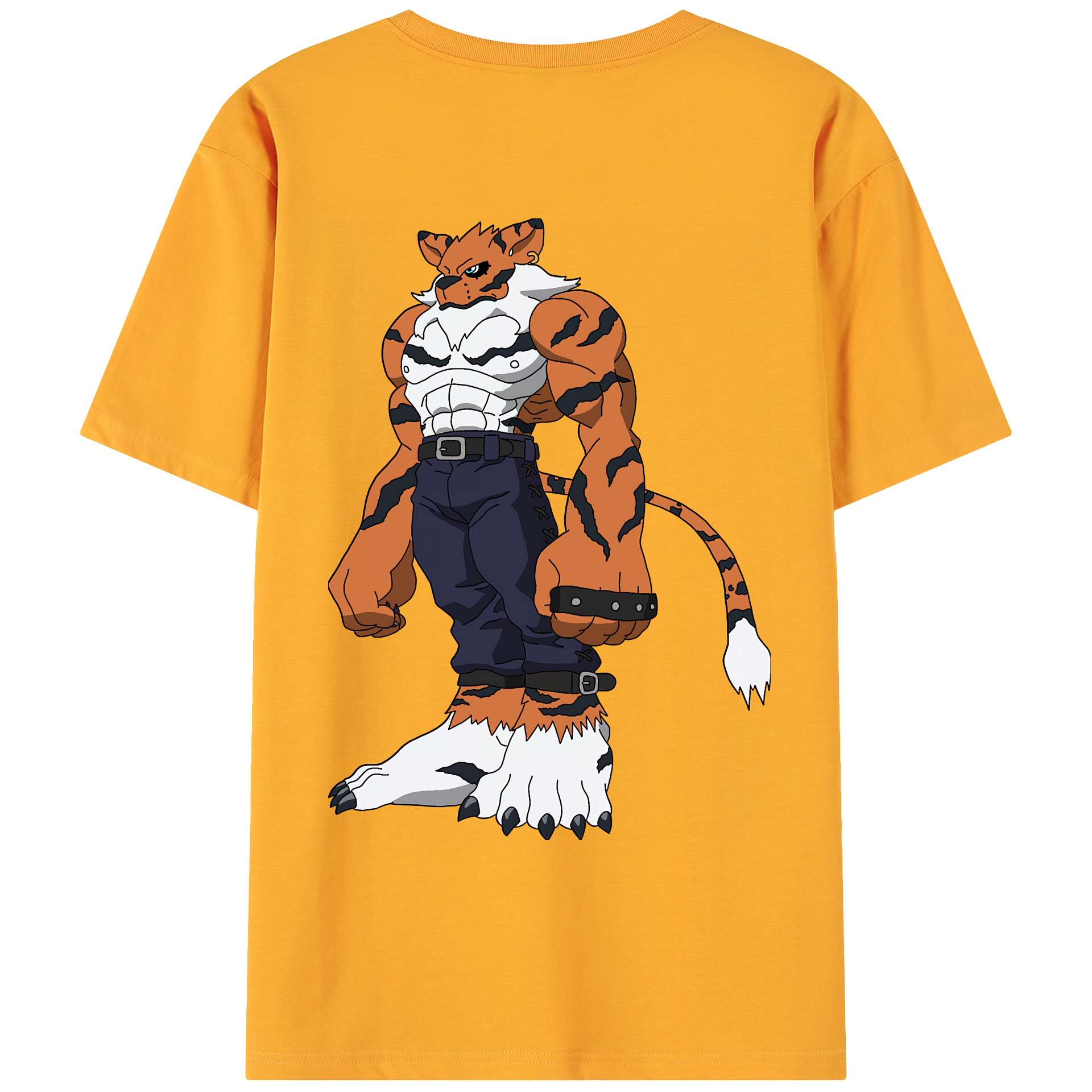 （画像用） Digimon デジタルモンスター/デジモン 綿100％ メンズ半袖Tシャツ（バックプリント） 通気性
