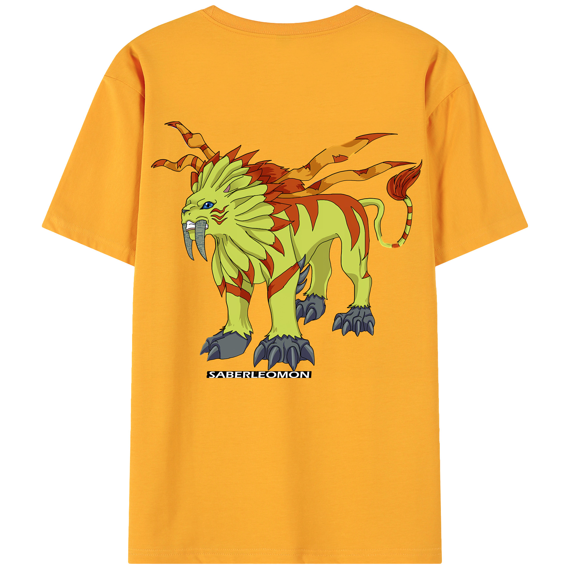 （画像用） Digimon デジタルモンスター/デジモン 綿100％ メンズ半袖Tシャツ（バックプリント） 通気性