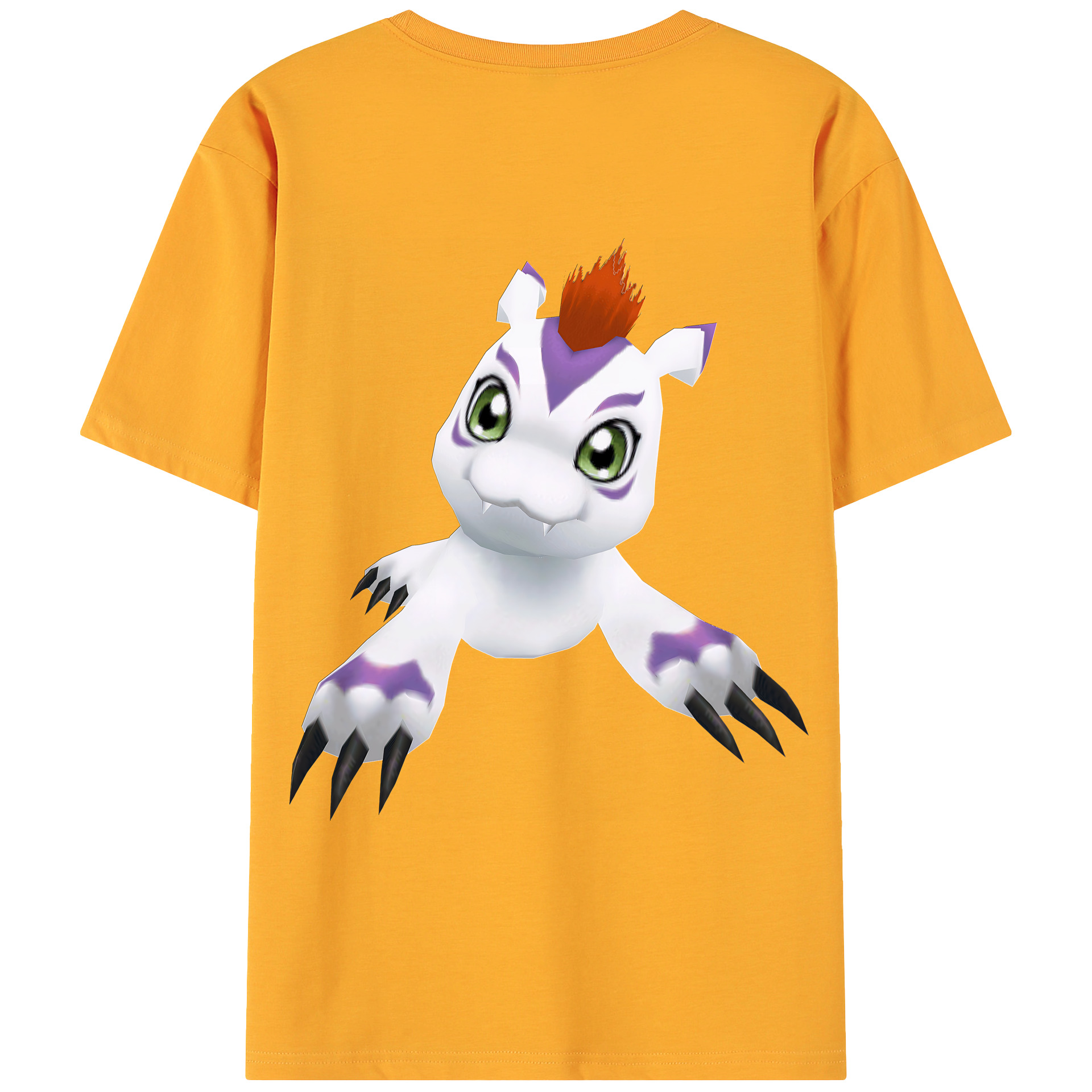 （画像用） Digimon デジタルモンスター/デジモン 綿100％ メンズ半袖Tシャツ（バックプリント） 通気性
