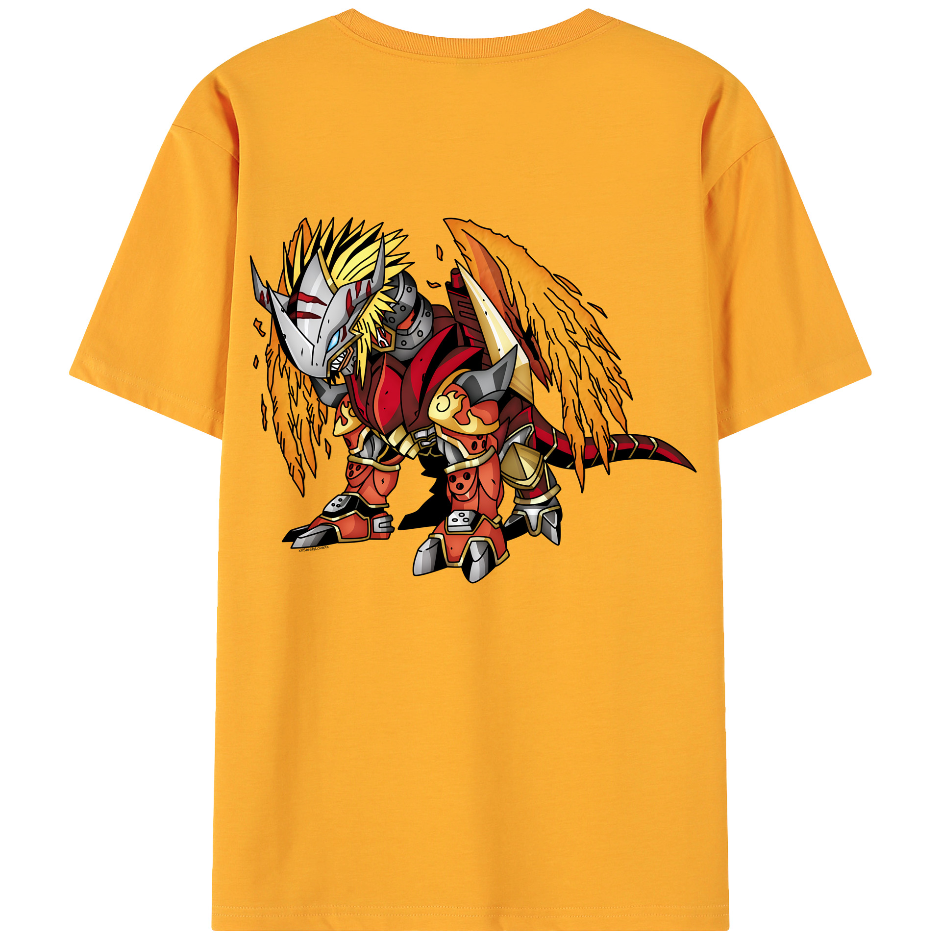 （画像用） Digimon デジタルモンスター/デジモン 綿100％ メンズ半袖Tシャツ（バックプリント） 通気性