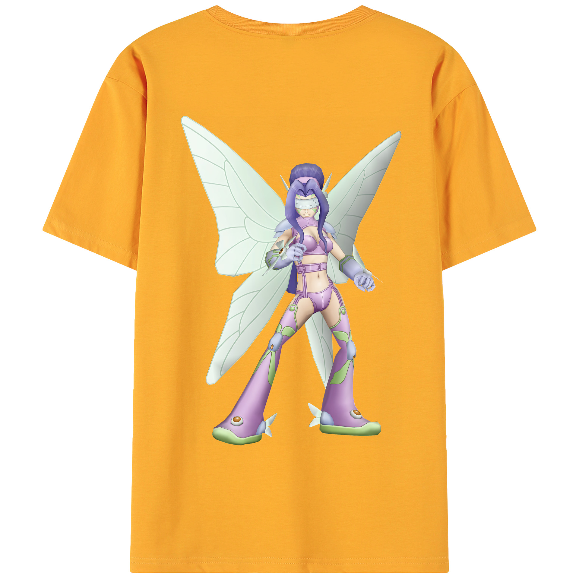 （画像用） Digimon デジタルモンスター/デジモン 綿100％ メンズ半袖Tシャツ（バックプリント） 通気性