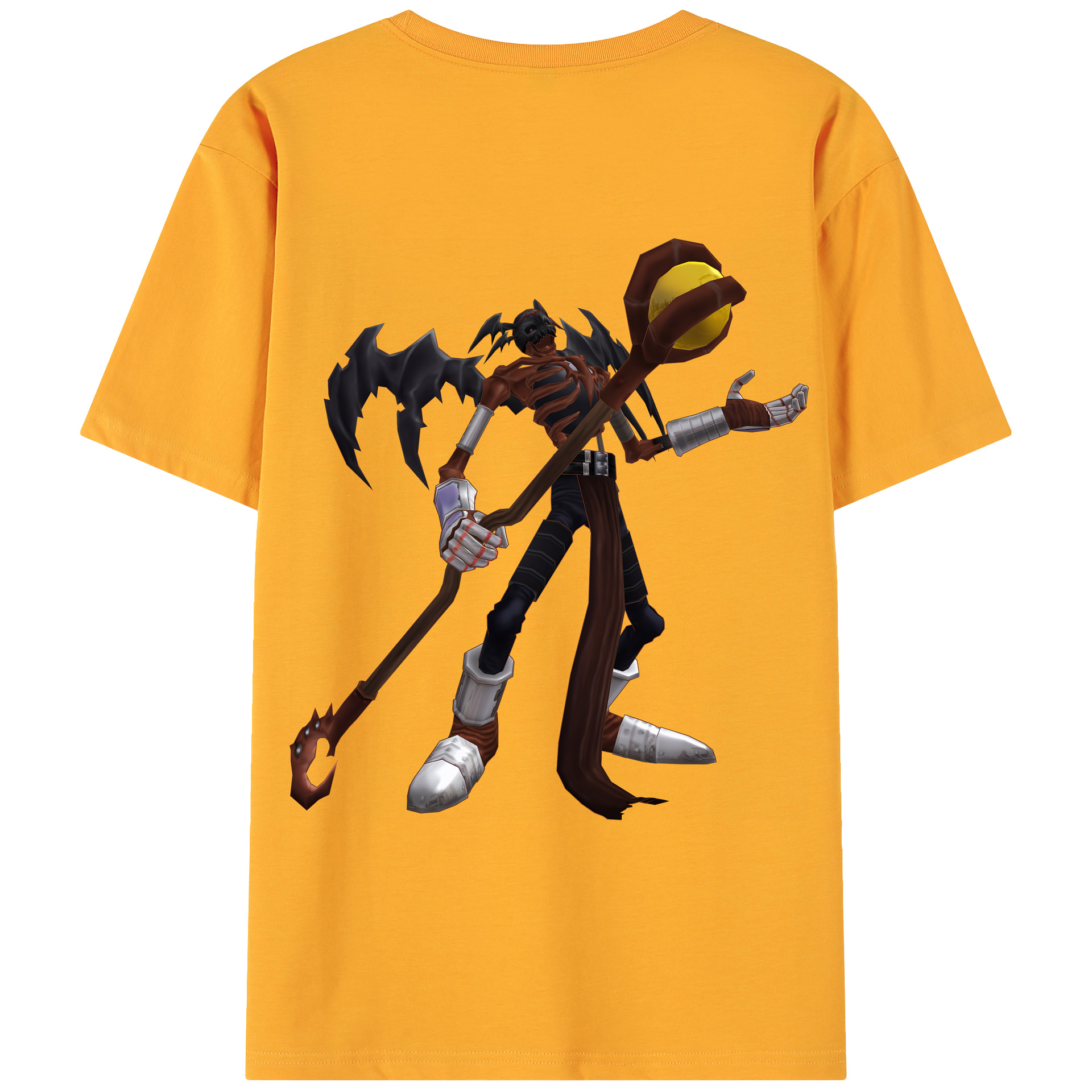 （画像用） Digimon デジタルモンスター/デジモン 綿100％ メンズ半袖Tシャツ（バックプリント） 通気性