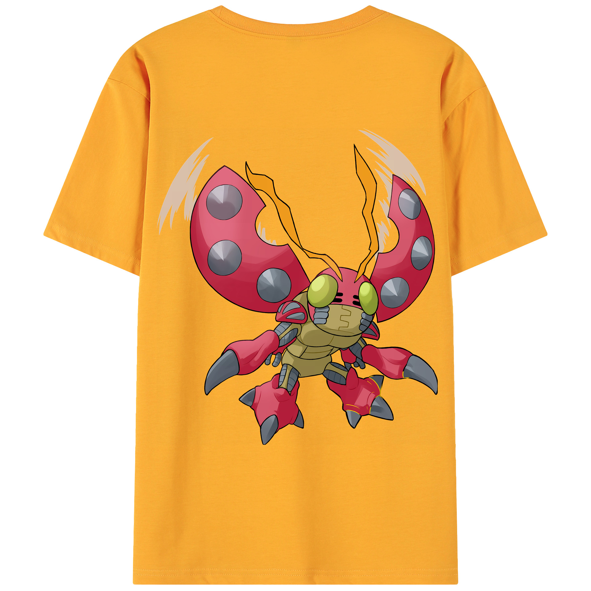 （画像用） Digimon デジタルモンスター/デジモン 綿100％ メンズ半袖Tシャツ（バックプリント） 通気性