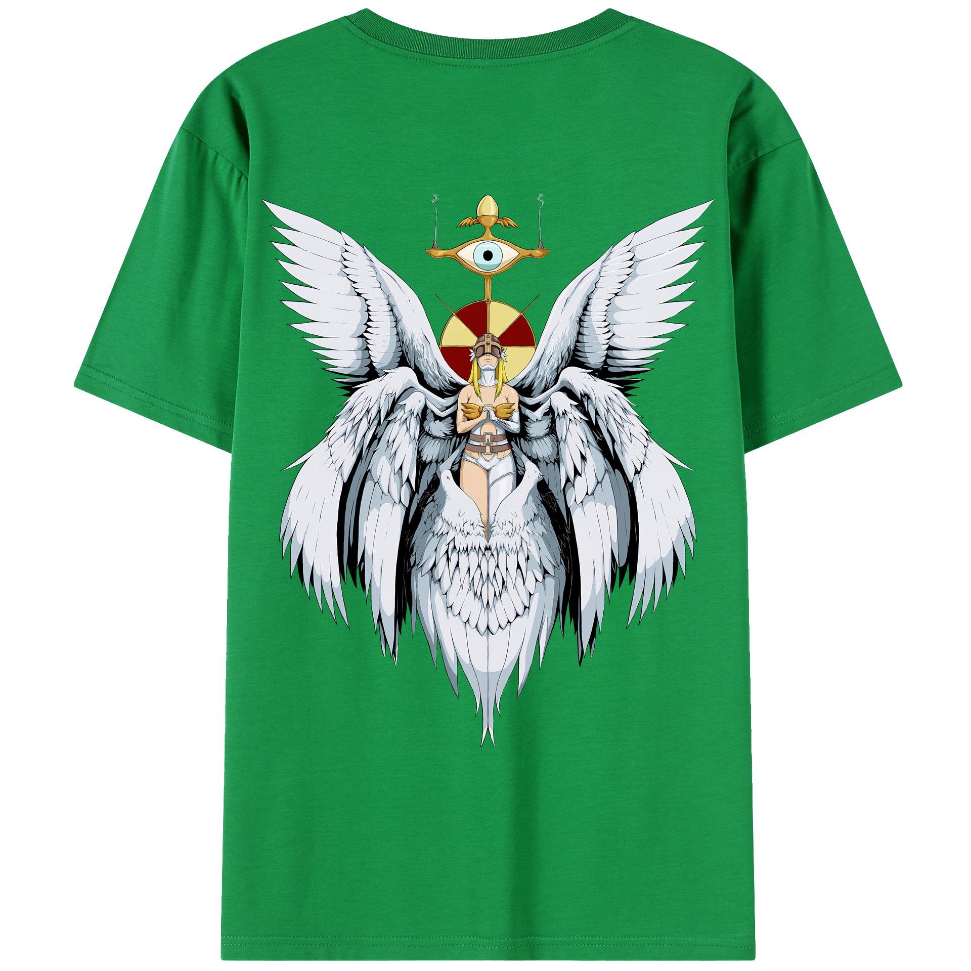 （画像用） Digimon デジタルモンスター/デジモン 綿100％ メンズ半袖Tシャツ（バックプリント） 通気性
