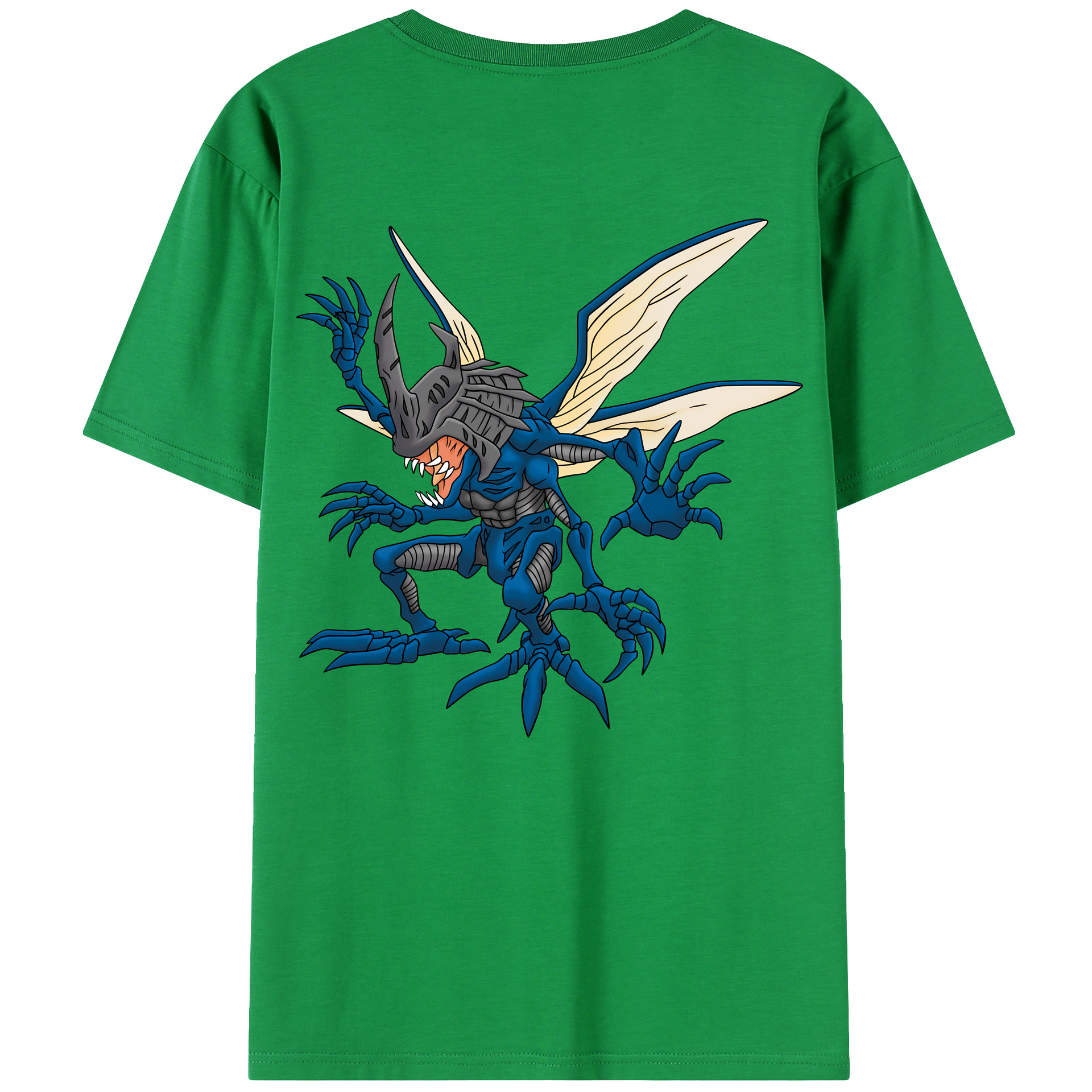 （画像用） Digimon デジタルモンスター/デジモン 綿100％ メンズ半袖Tシャツ（バックプリント） 通気性