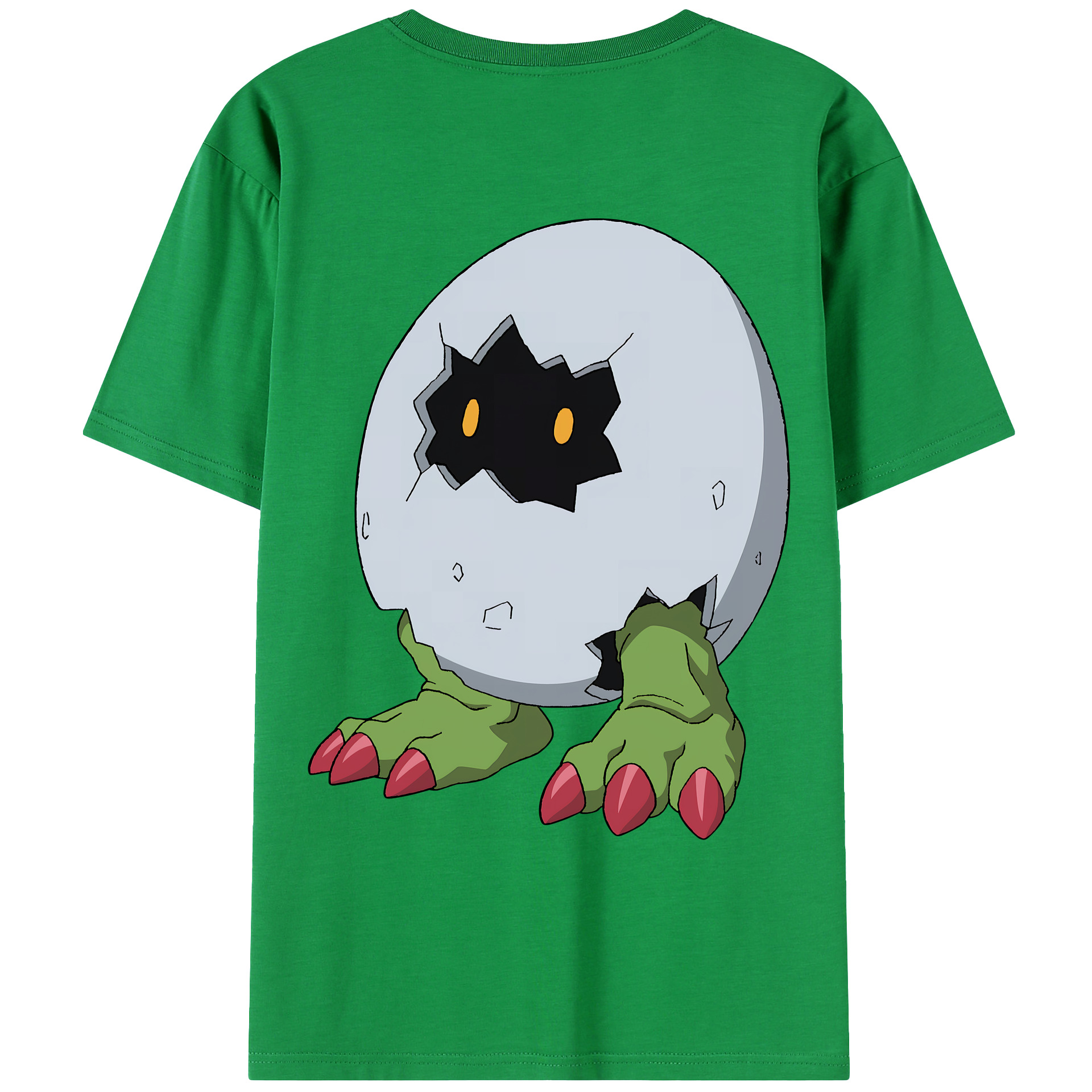 （画像用） Digimon デジタルモンスター/デジモン 綿100％ メンズ半袖Tシャツ（バックプリント） 通気性