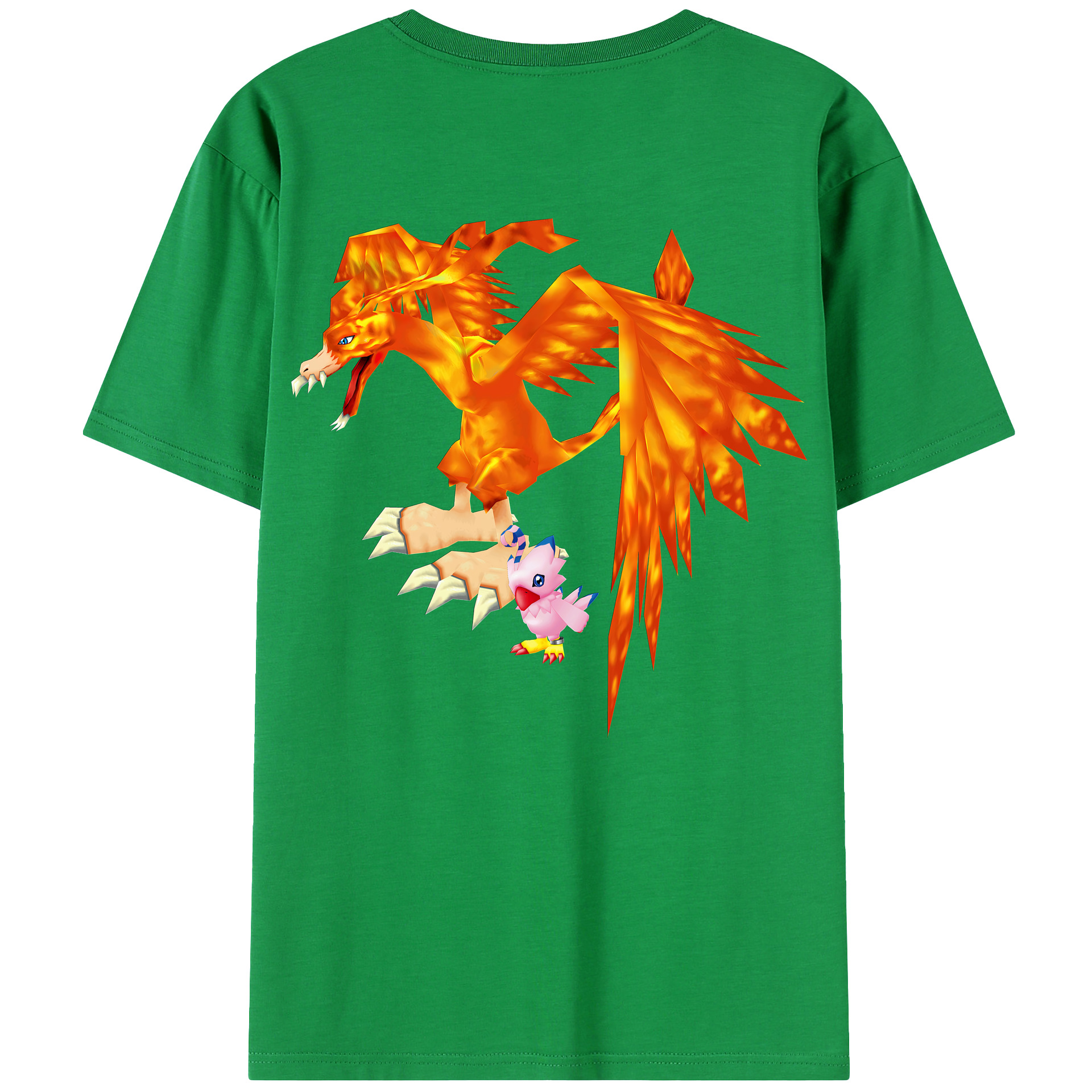 （画像用） Digimon デジタルモンスター/デジモン 綿100％ メンズ半袖Tシャツ（バックプリント） 通気性