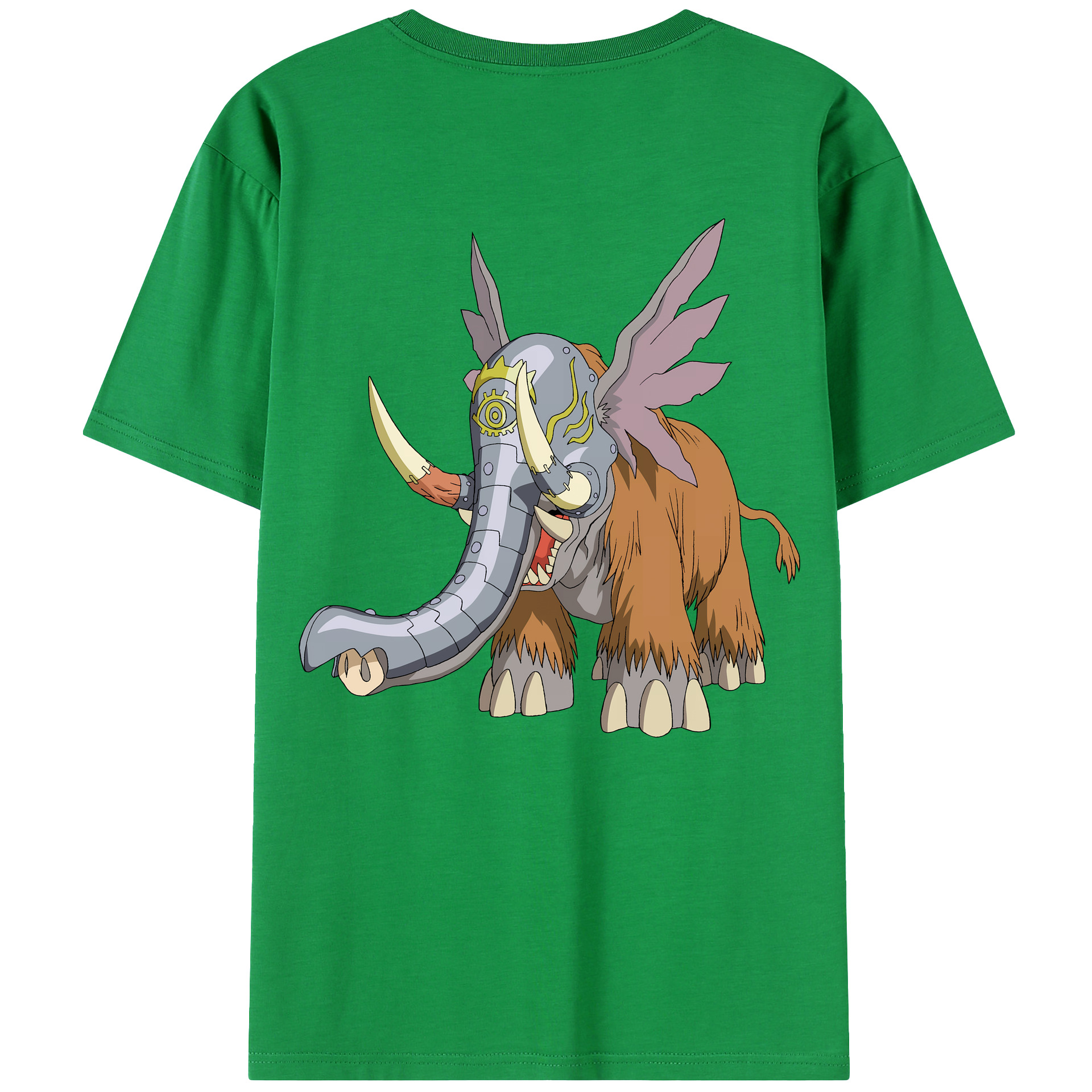 （画像用） Digimon デジタルモンスター/デジモン 綿100％ メンズ半袖Tシャツ（バックプリント） 通気性