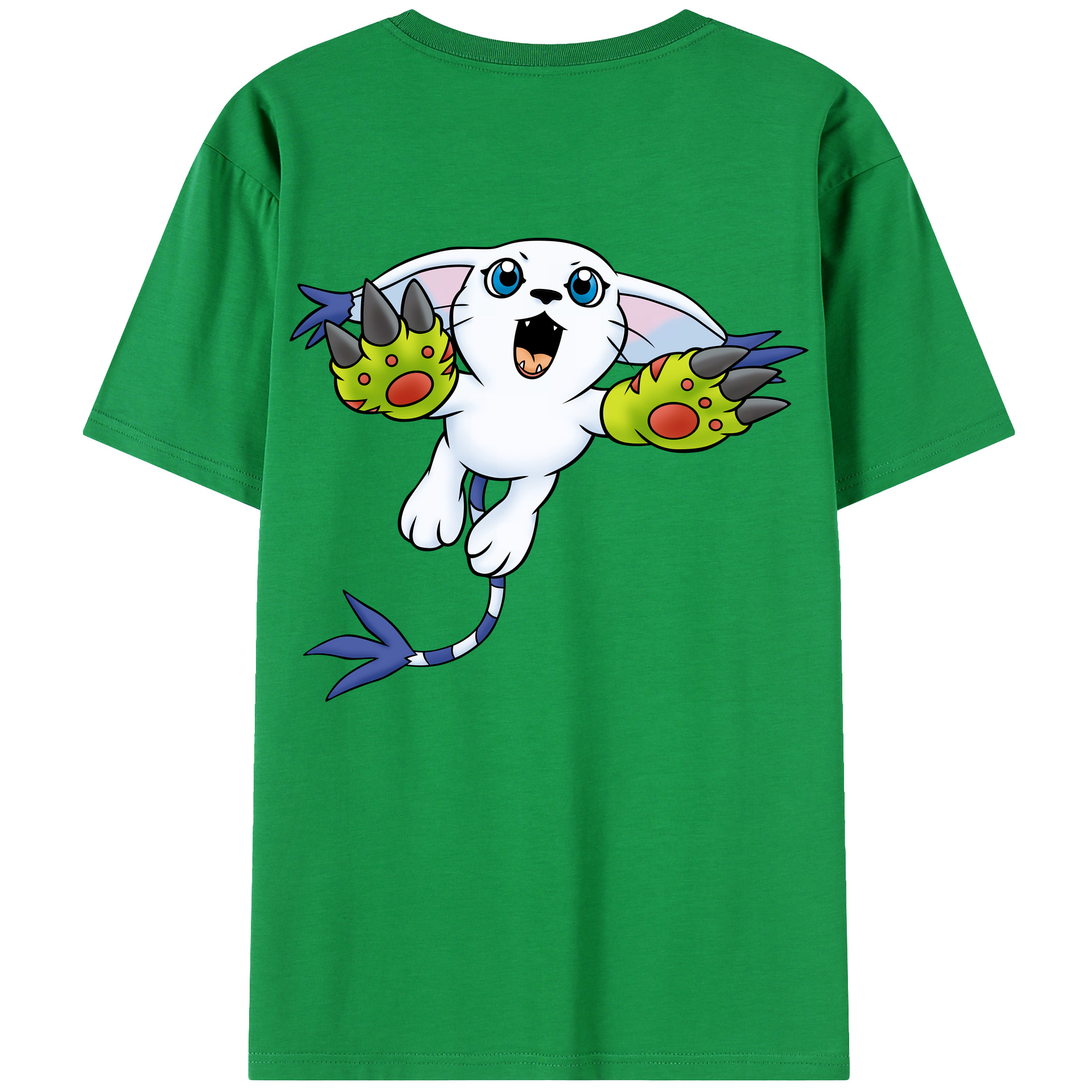 （画像用） Digimon デジタルモンスター/デジモン 綿100％ メンズ半袖Tシャツ（バックプリント） 通気性