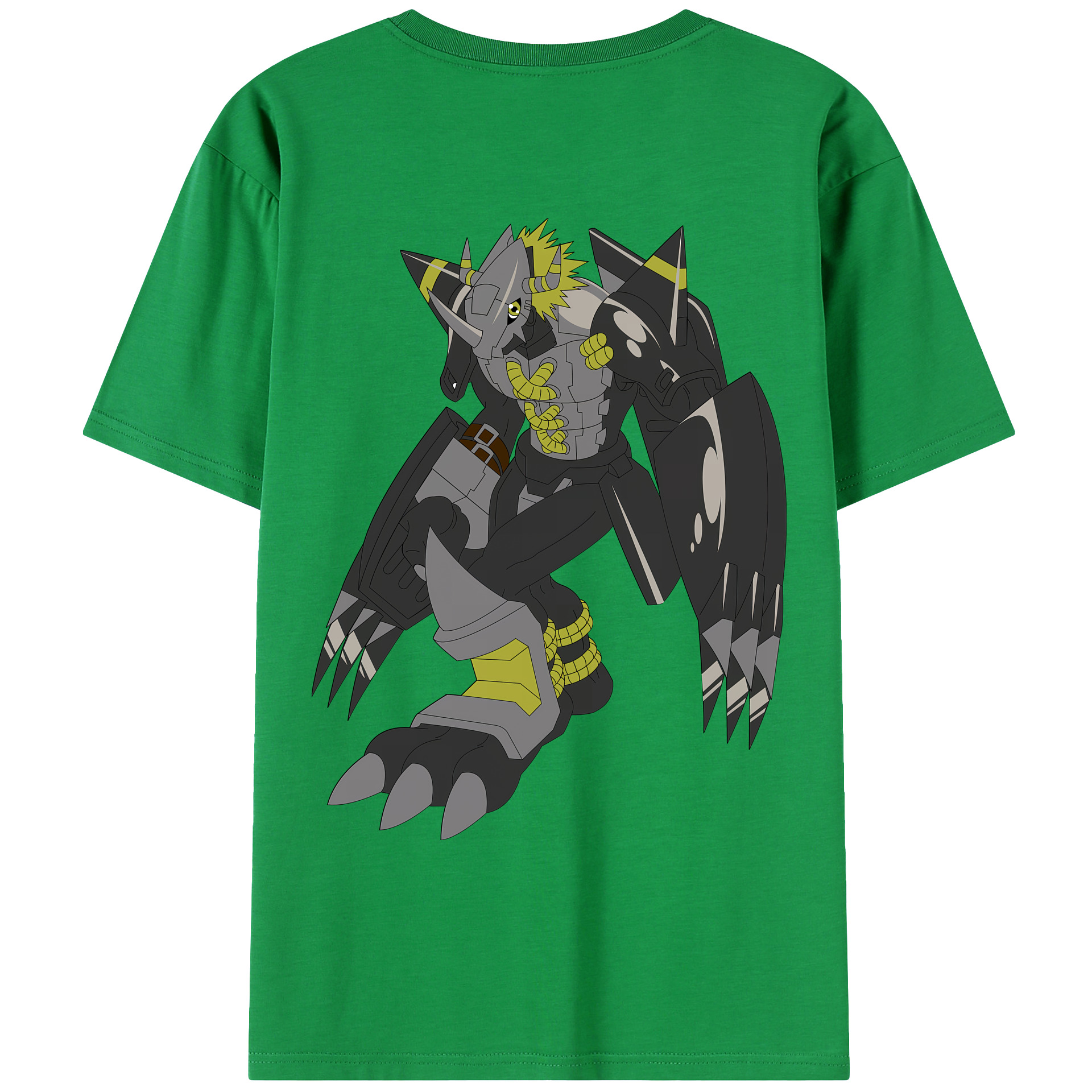 （画像用） Digimon デジタルモンスター/デジモン 綿100％ メンズ半袖Tシャツ（バックプリント） 通気性