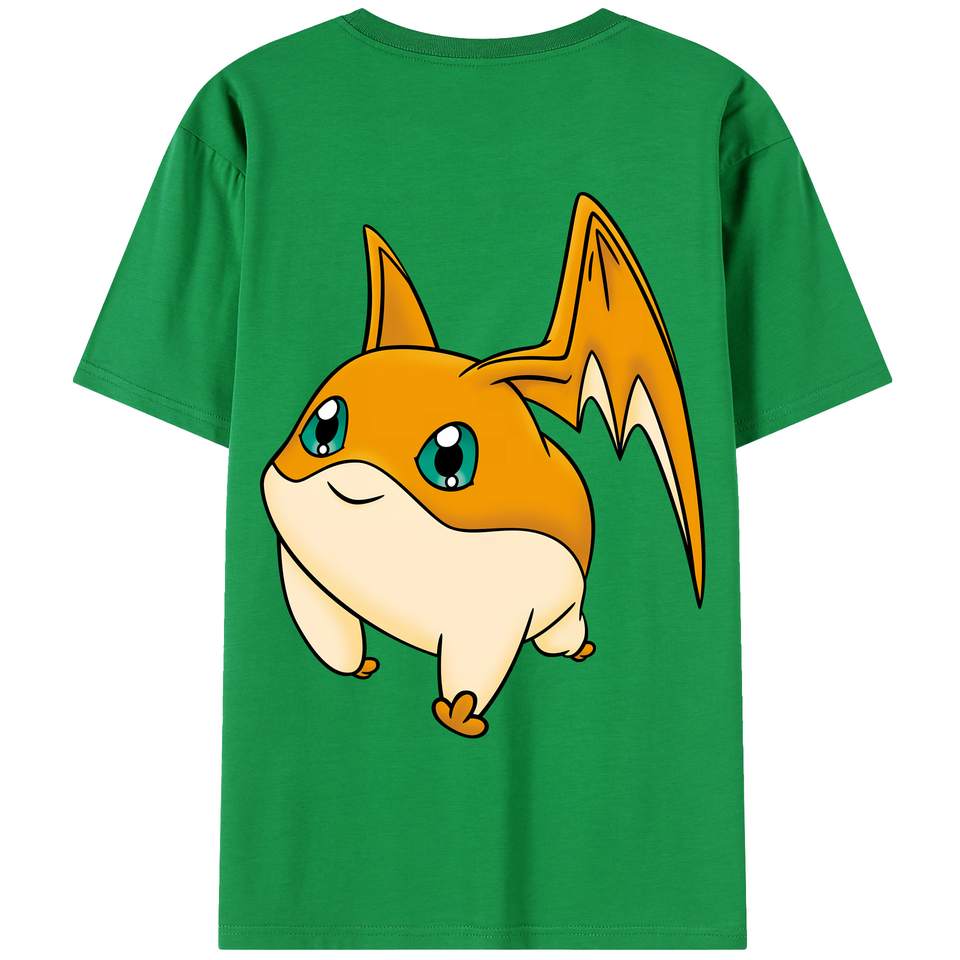 （画像用） Digimon デジタルモンスター/デジモン 綿100％ メンズ半袖Tシャツ（バックプリント） 通気性
