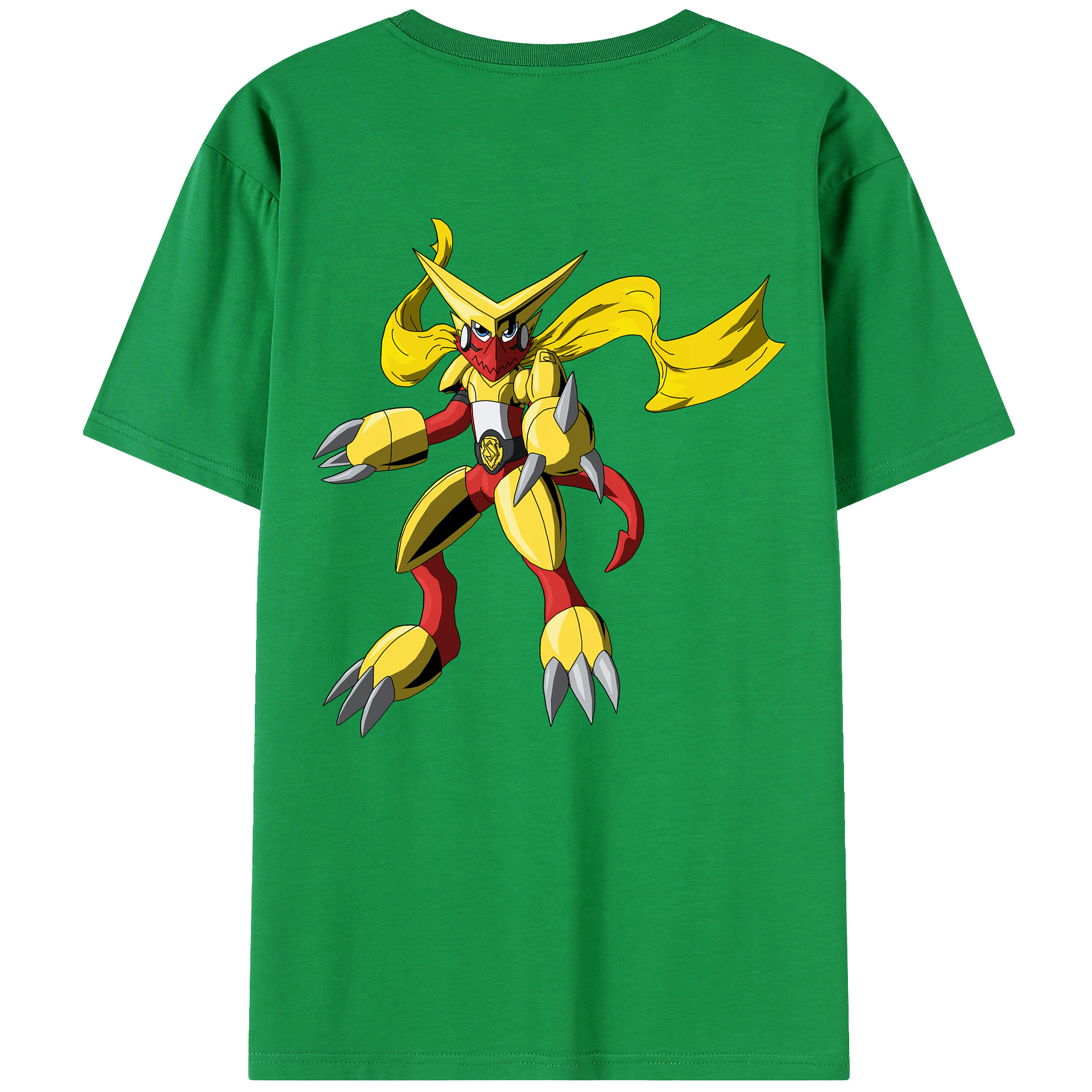（画像用） Digimon デジタルモンスター/デジモン 綿100％ メンズ半袖Tシャツ（バックプリント） 通気性