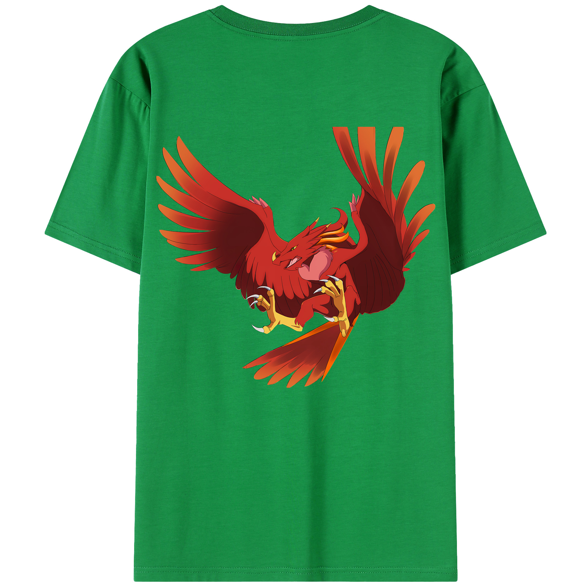 （画像用） Digimon デジタルモンスター/デジモン 綿100％ メンズ半袖Tシャツ（バックプリント） 通気性