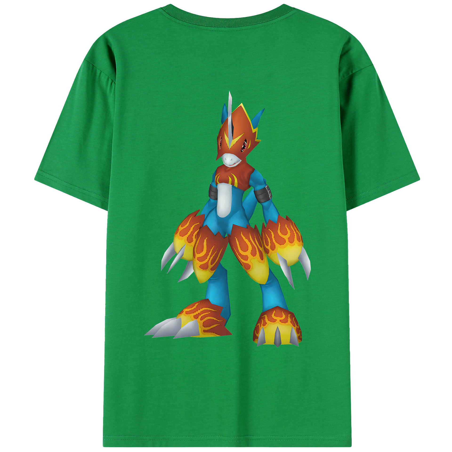 （画像用） Digimon デジタルモンスター/デジモン 綿100％ メンズ半袖Tシャツ（バックプリント） 通気性