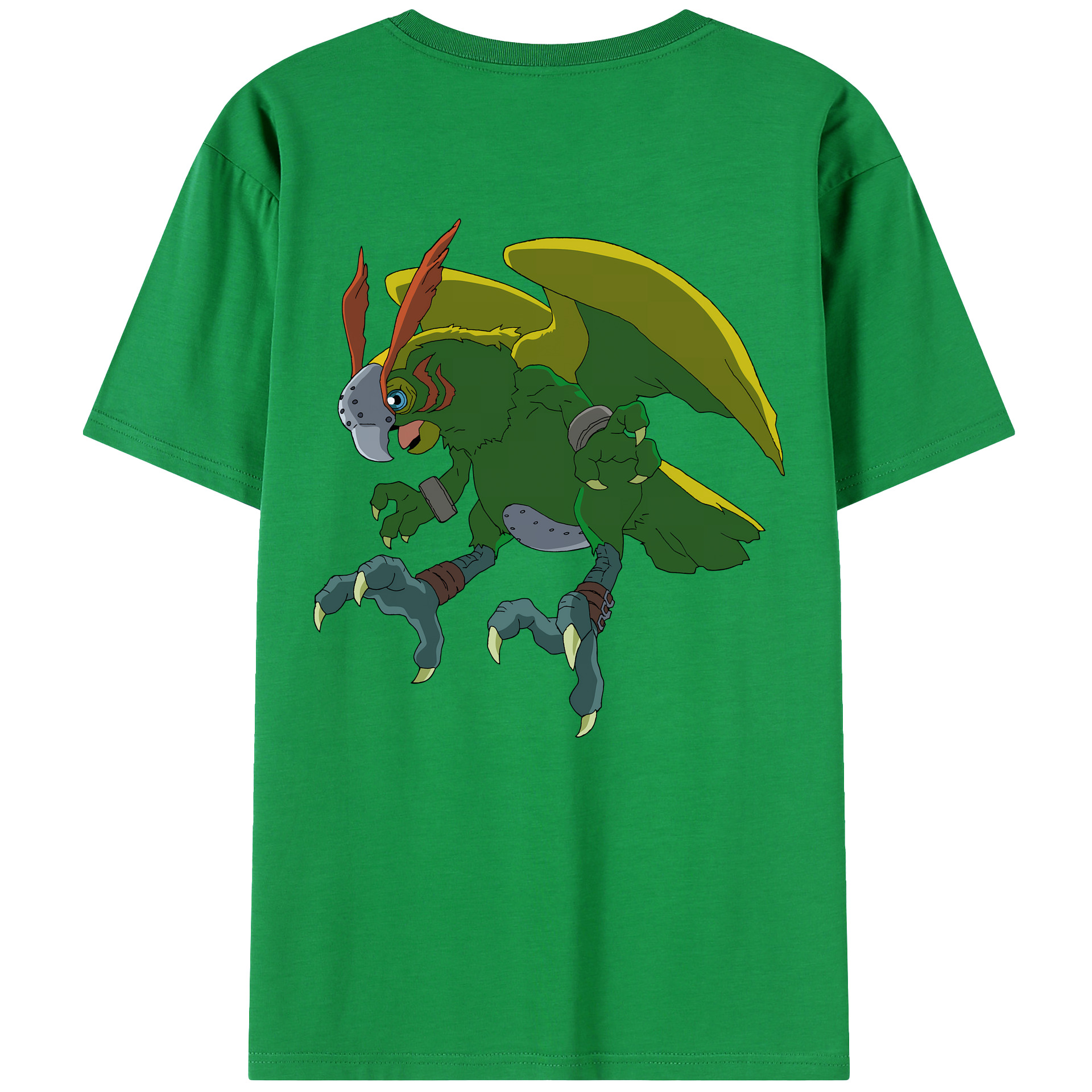 （画像用） Digimon デジタルモンスター/デジモン 綿100％ メンズ半袖Tシャツ（バックプリント） 通気性