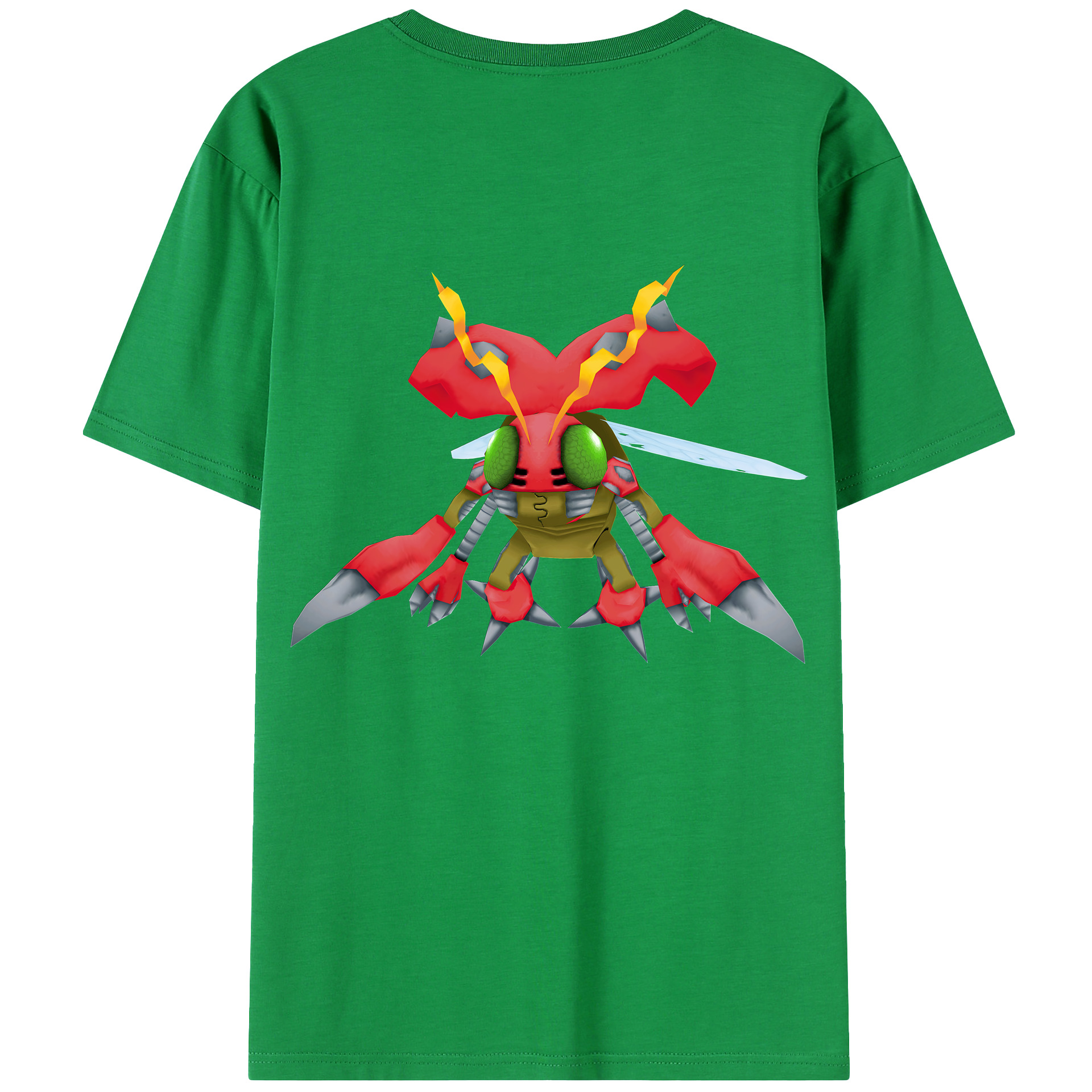 （画像用） Digimon デジタルモンスター/デジモン 綿100％ メンズ半袖Tシャツ（バックプリント） 通気性