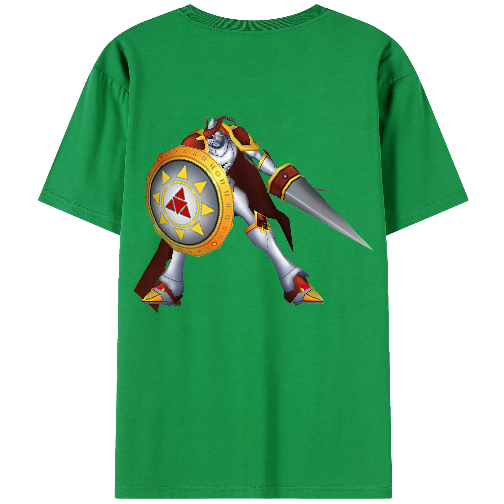（画像用） Digimon デジタルモンスター/デジモン 綿100％ メンズ半袖Tシャツ（バックプリント） 通気性
