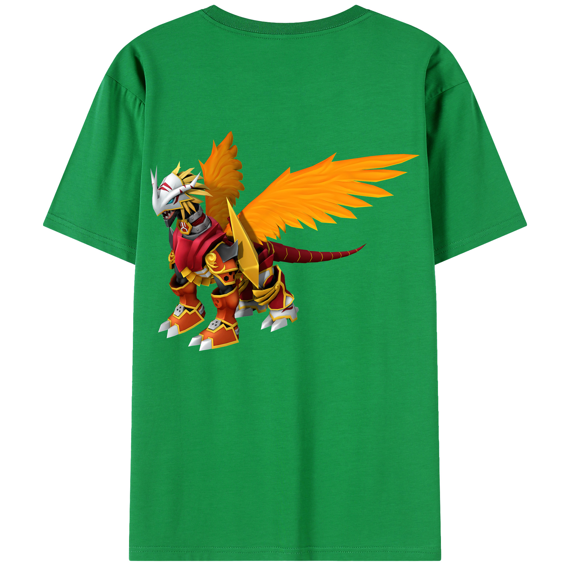 （画像用） Digimon デジタルモンスター/デジモン 綿100％ メンズ半袖Tシャツ（バックプリント） 通気性