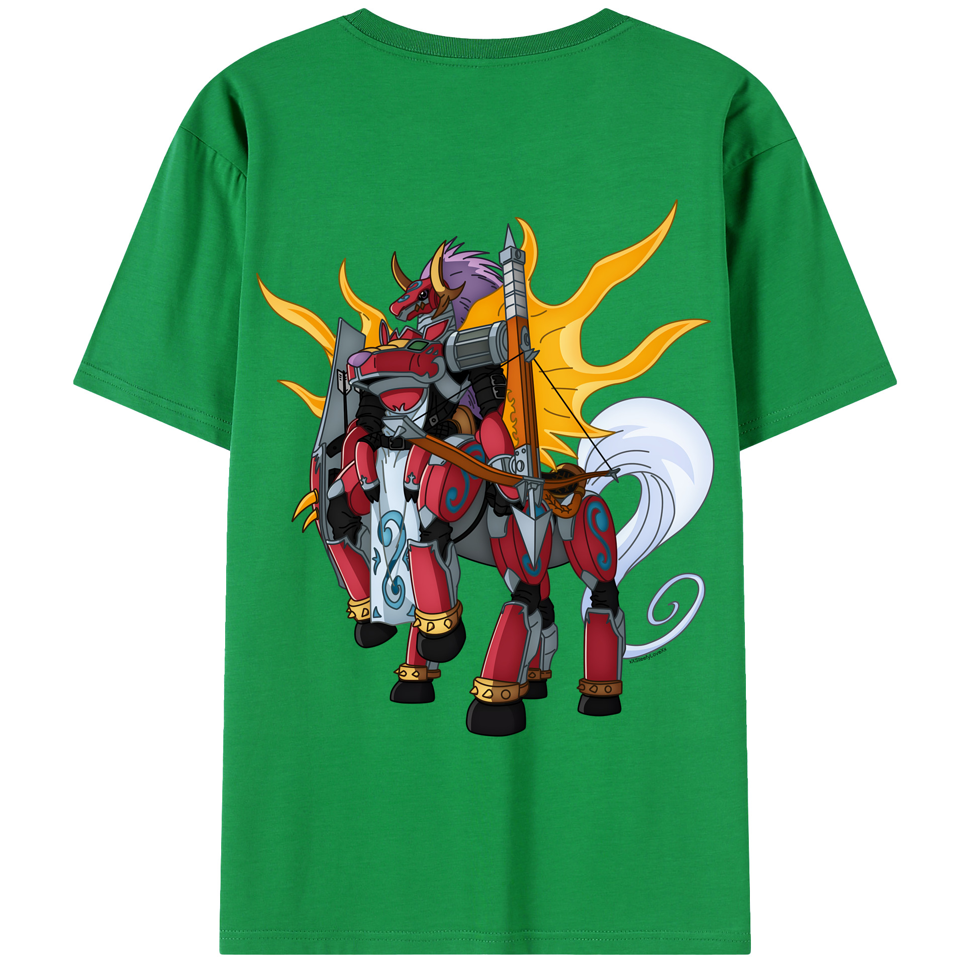 （画像用） Digimon デジタルモンスター/デジモン 綿100％ メンズ半袖Tシャツ（バックプリント） 通気性