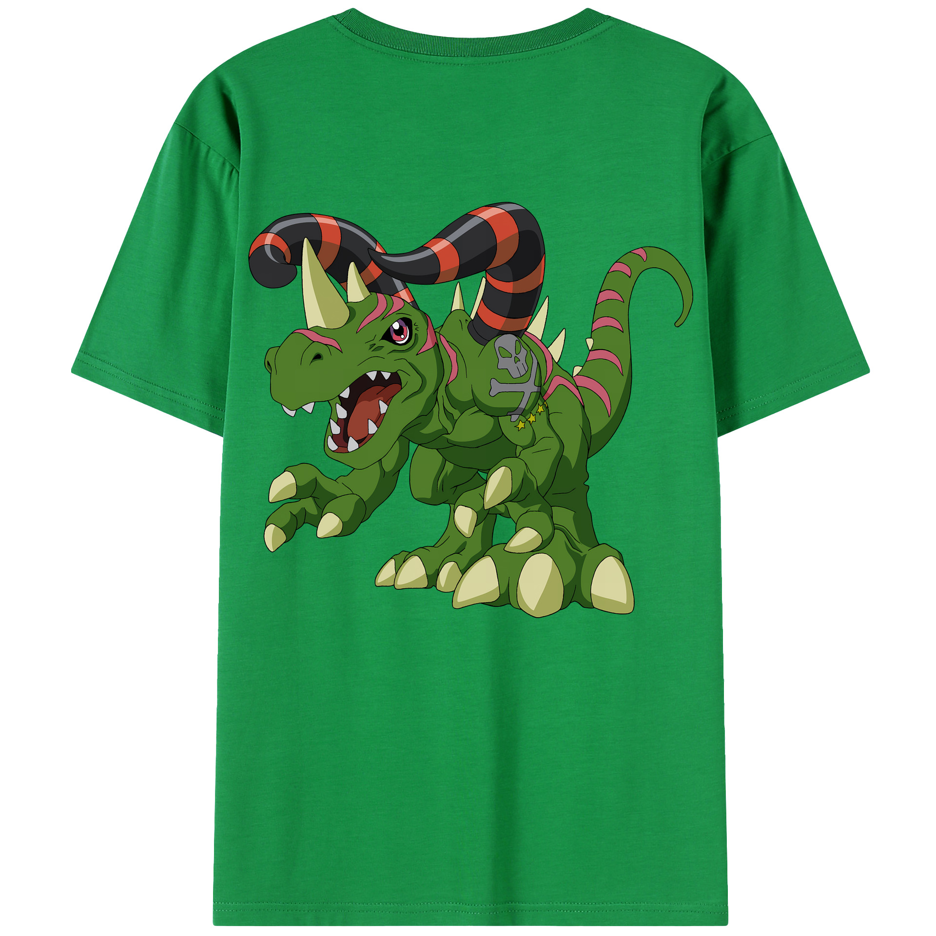 （画像用） Digimon デジタルモンスター/デジモン 綿100％ メンズ半袖Tシャツ（バックプリント） 通気性