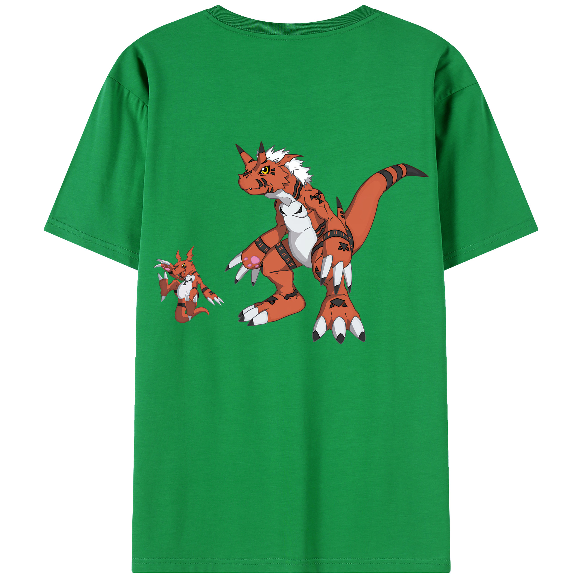 （画像用） Digimon デジタルモンスター/デジモン 綿100％ メンズ半袖Tシャツ（バックプリント） 通気性