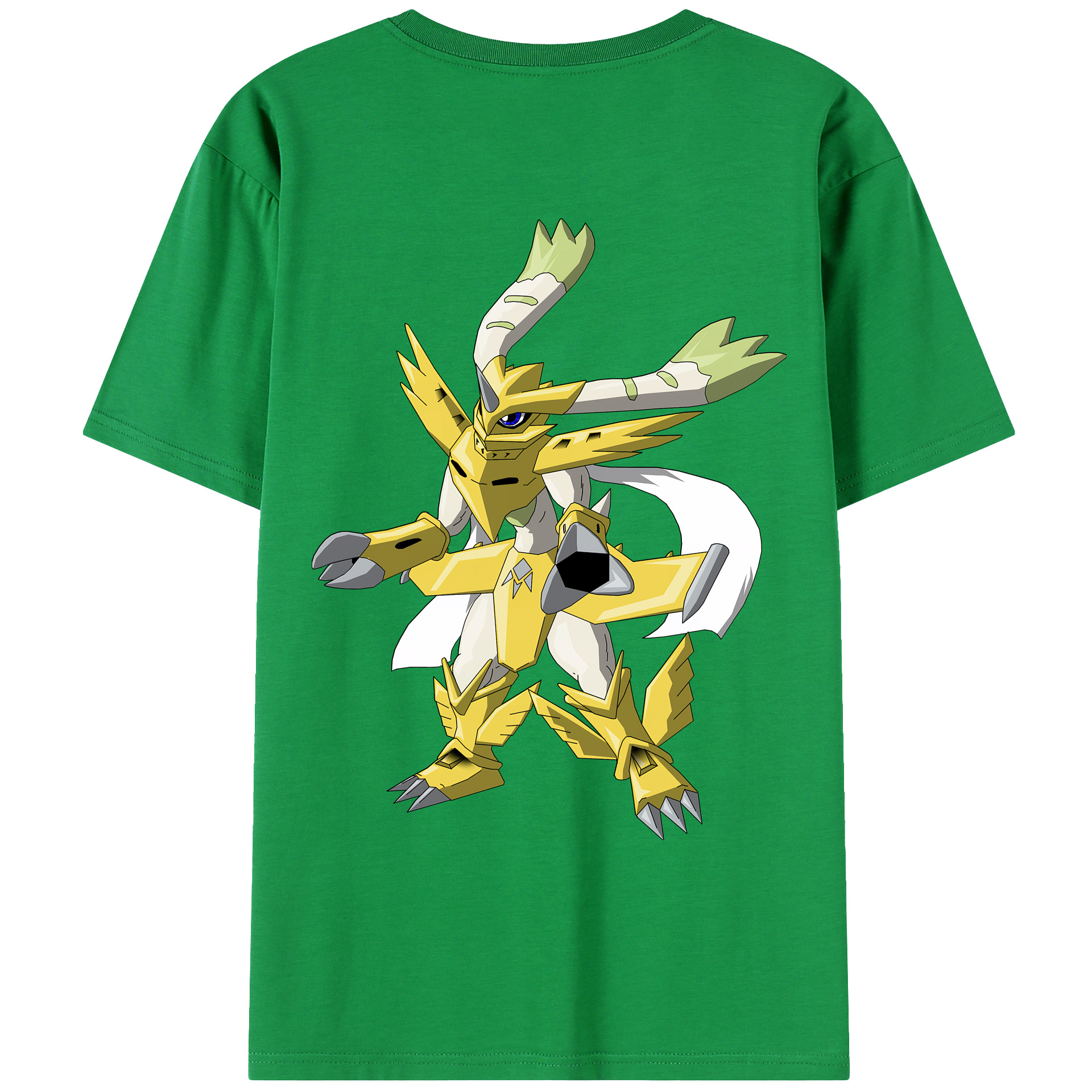 （画像用） Digimon デジタルモンスター/デジモン 綿100％ メンズ半袖Tシャツ（バックプリント） 通気性