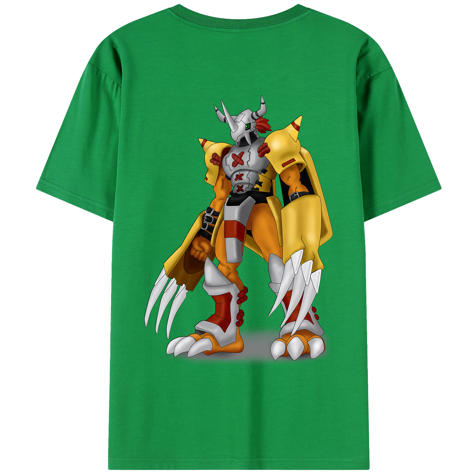 （画像用） Digimon デジタルモンスター/デジモン 綿100％ メンズ半袖Tシャツ（バックプリント） 通気性