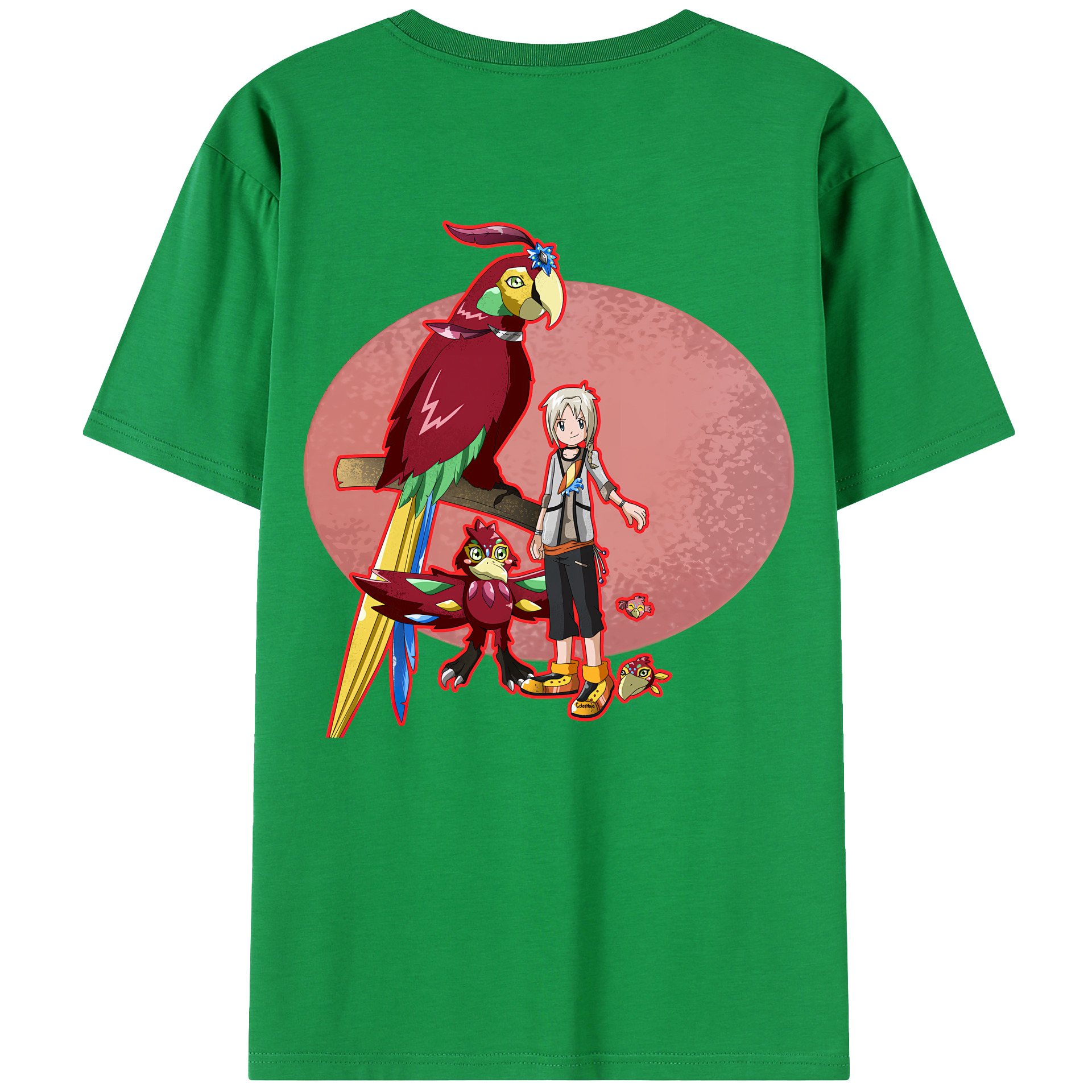 （画像用） Digimon デジタルモンスター/デジモン 綿100％ メンズ半袖Tシャツ（バックプリント） 通気性