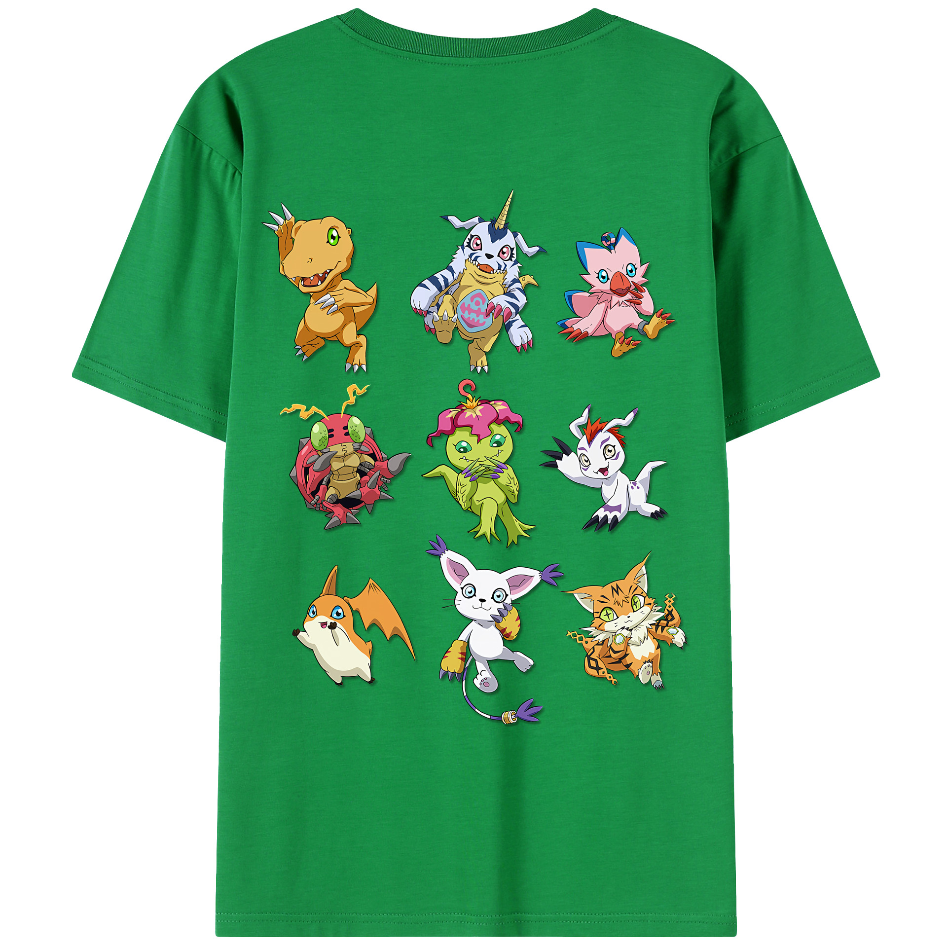 （画像用） Digimon デジタルモンスター/デジモン 綿100％ メンズ半袖Tシャツ（バックプリント） 通気性
