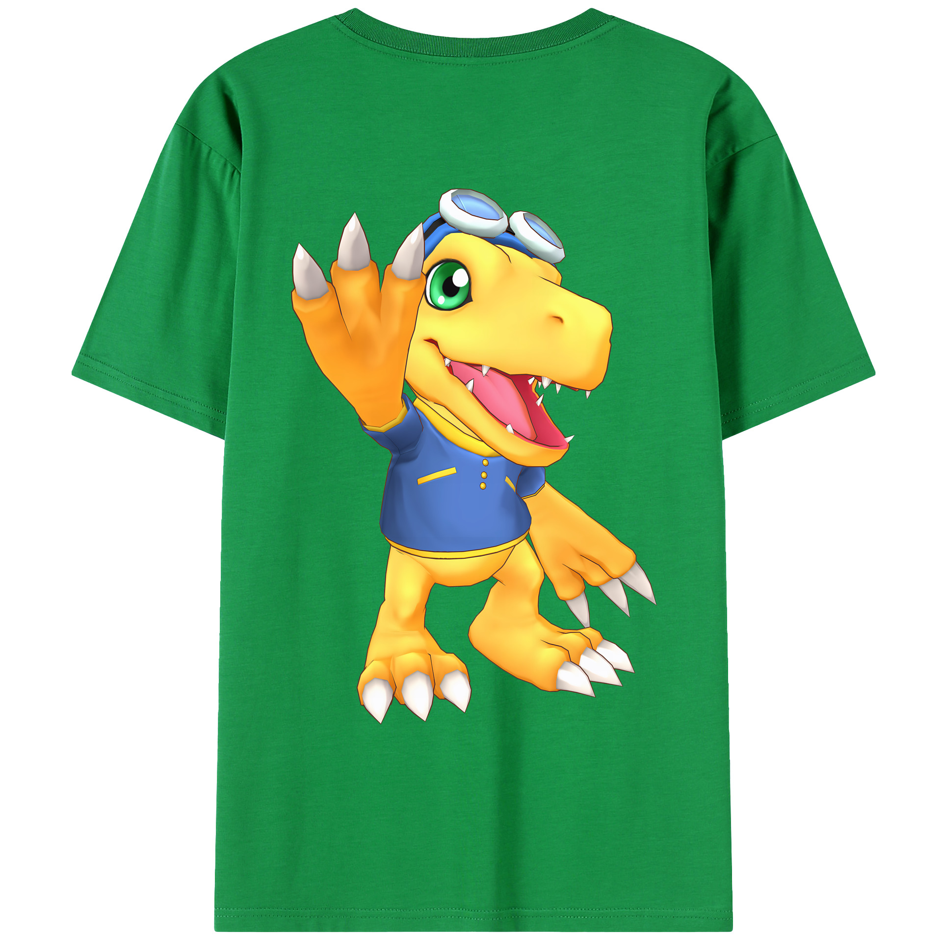 （画像用） Digimon デジタルモンスター/デジモン 綿100％ メンズ半袖Tシャツ（バックプリント） 通気性
