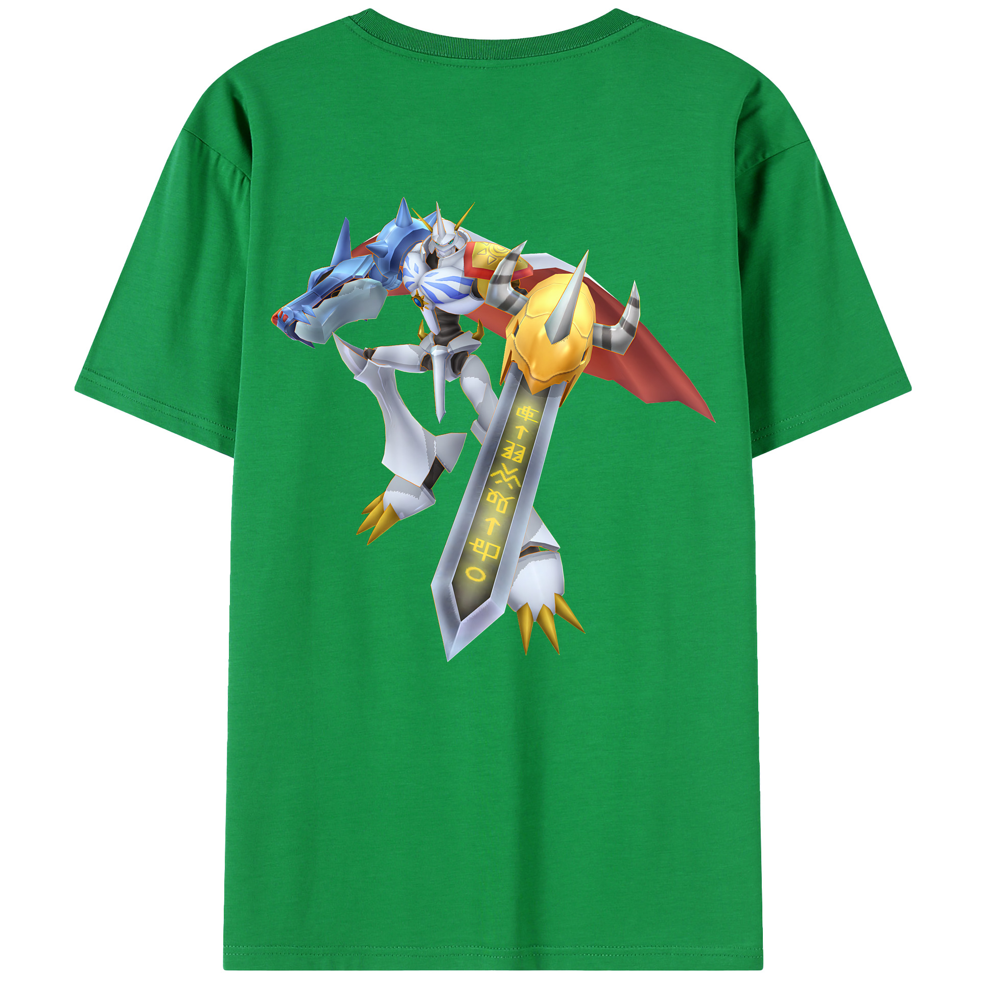 （画像用） Digimon デジタルモンスター/デジモン 綿100％ メンズ半袖Tシャツ（バックプリント） 通気性