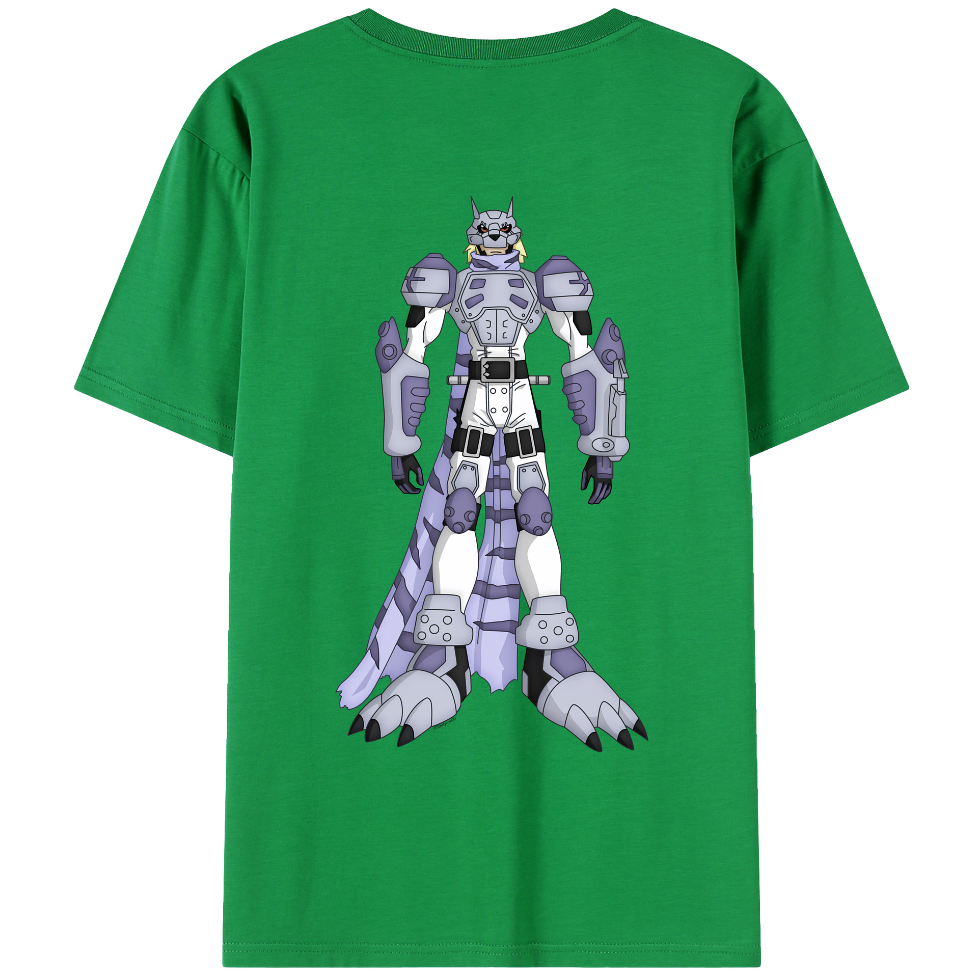 （画像用） Digimon デジタルモンスター/デジモン 綿100％ メンズ半袖Tシャツ（バックプリント） 通気性