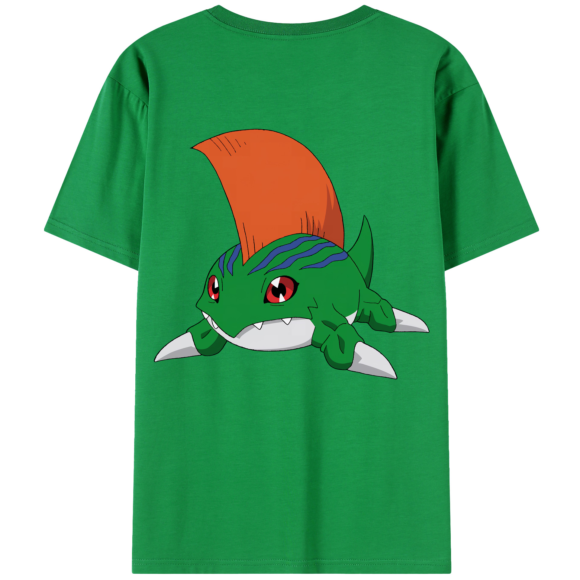 （画像用） Digimon デジタルモンスター/デジモン 綿100％ メンズ半袖Tシャツ（バックプリント） 通気性