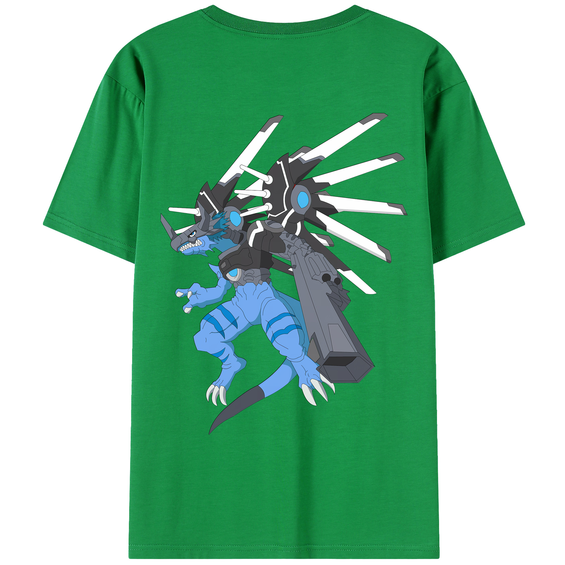 （画像用） Digimon デジタルモンスター/デジモン 綿100％ メンズ半袖Tシャツ（バックプリント） 通気性