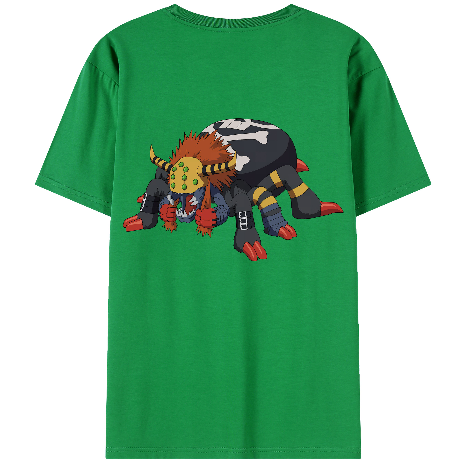 （画像用） Digimon デジタルモンスター/デジモン 綿100％ メンズ半袖Tシャツ（バックプリント） 通気性