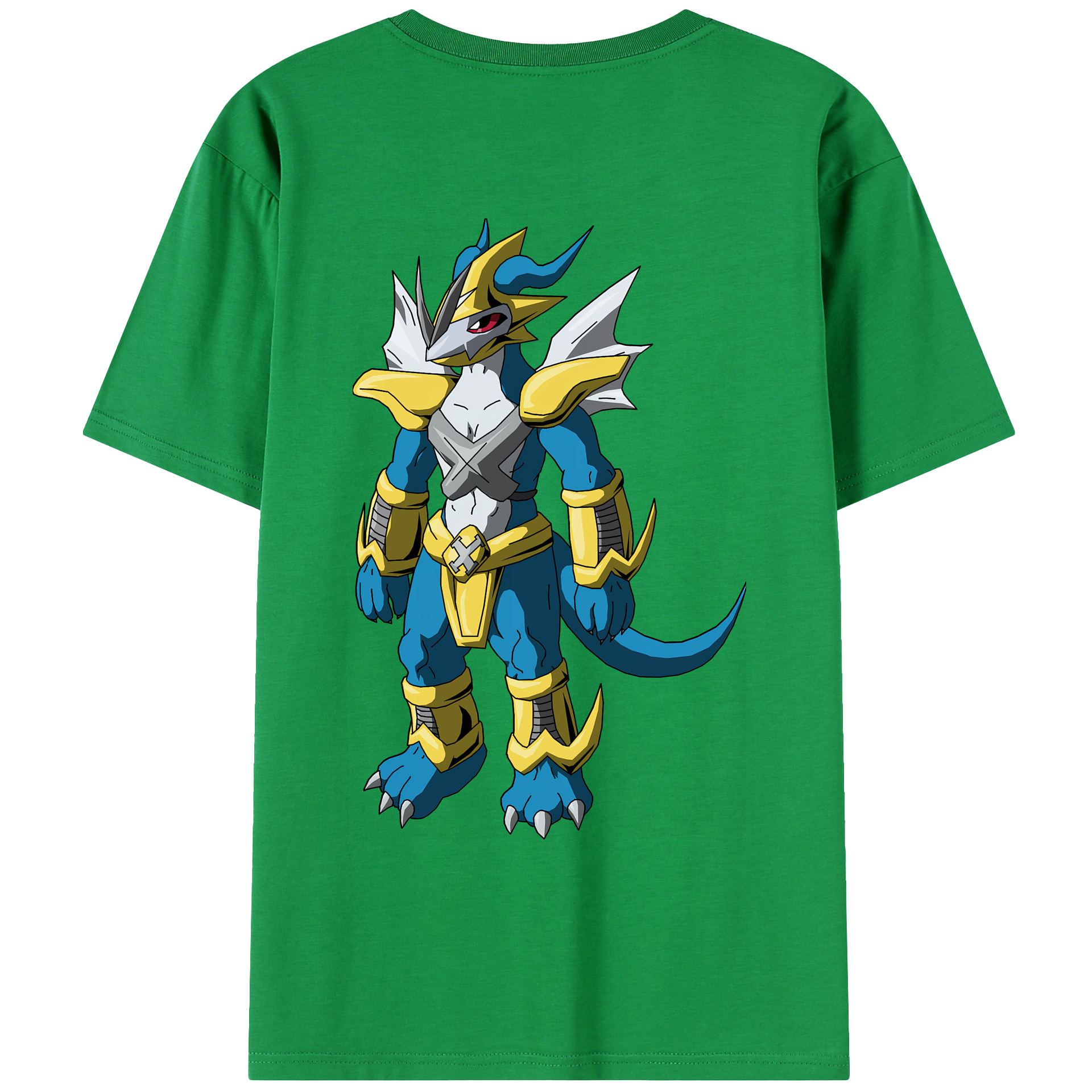 （画像用） Digimon デジタルモンスター/デジモン 綿100％ メンズ半袖Tシャツ（バックプリント） 通気性