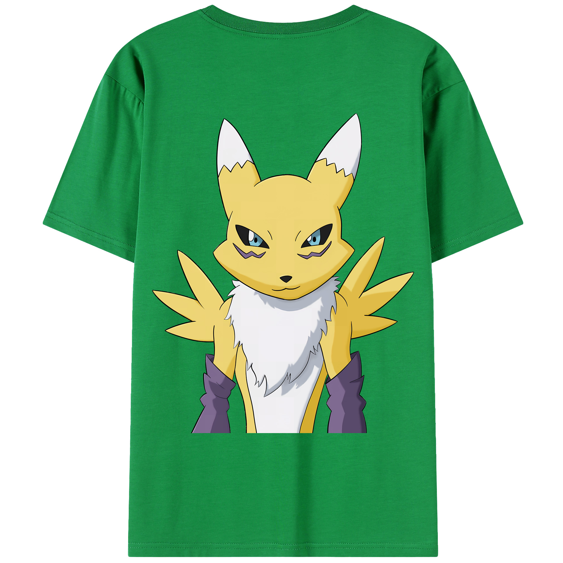 （画像用） Digimon デジタルモンスター/デジモン 綿100％ メンズ半袖Tシャツ（バックプリント） 通気性