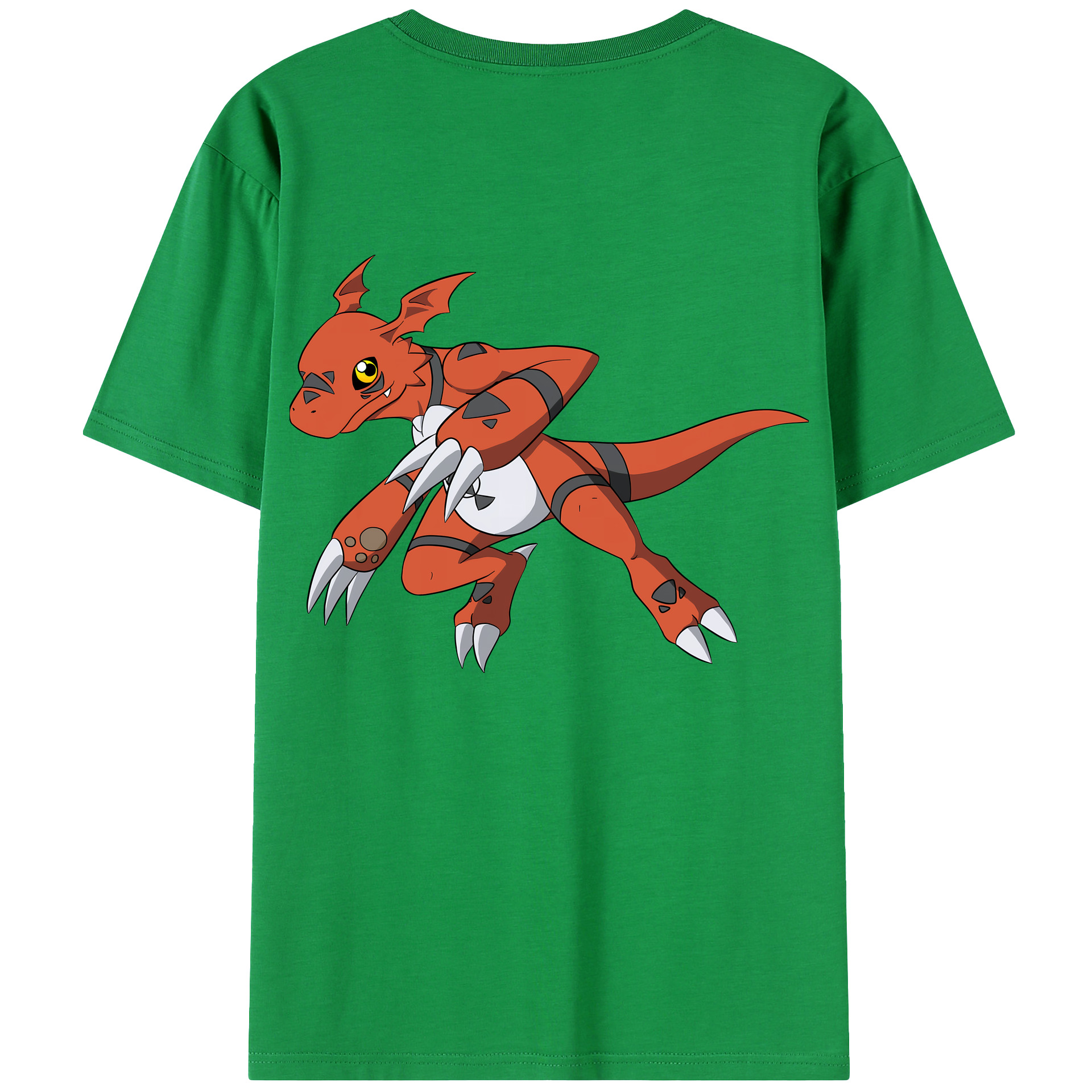（画像用） Digimon デジタルモンスター/デジモン 綿100％ メンズ半袖Tシャツ（バックプリント） 通気性