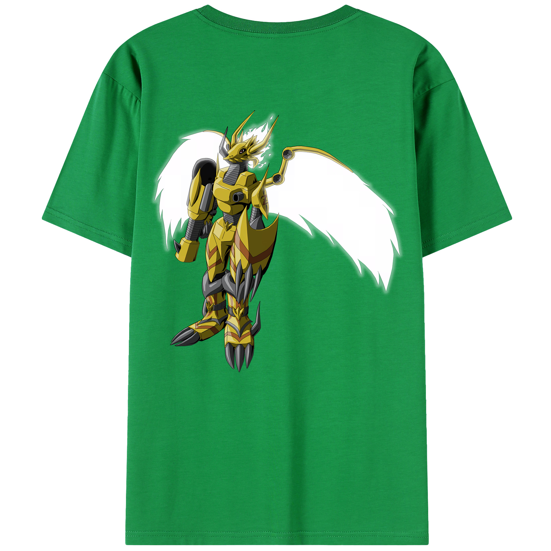 （画像用） Digimon デジタルモンスター/デジモン 綿100％ メンズ半袖Tシャツ（バックプリント） 通気性