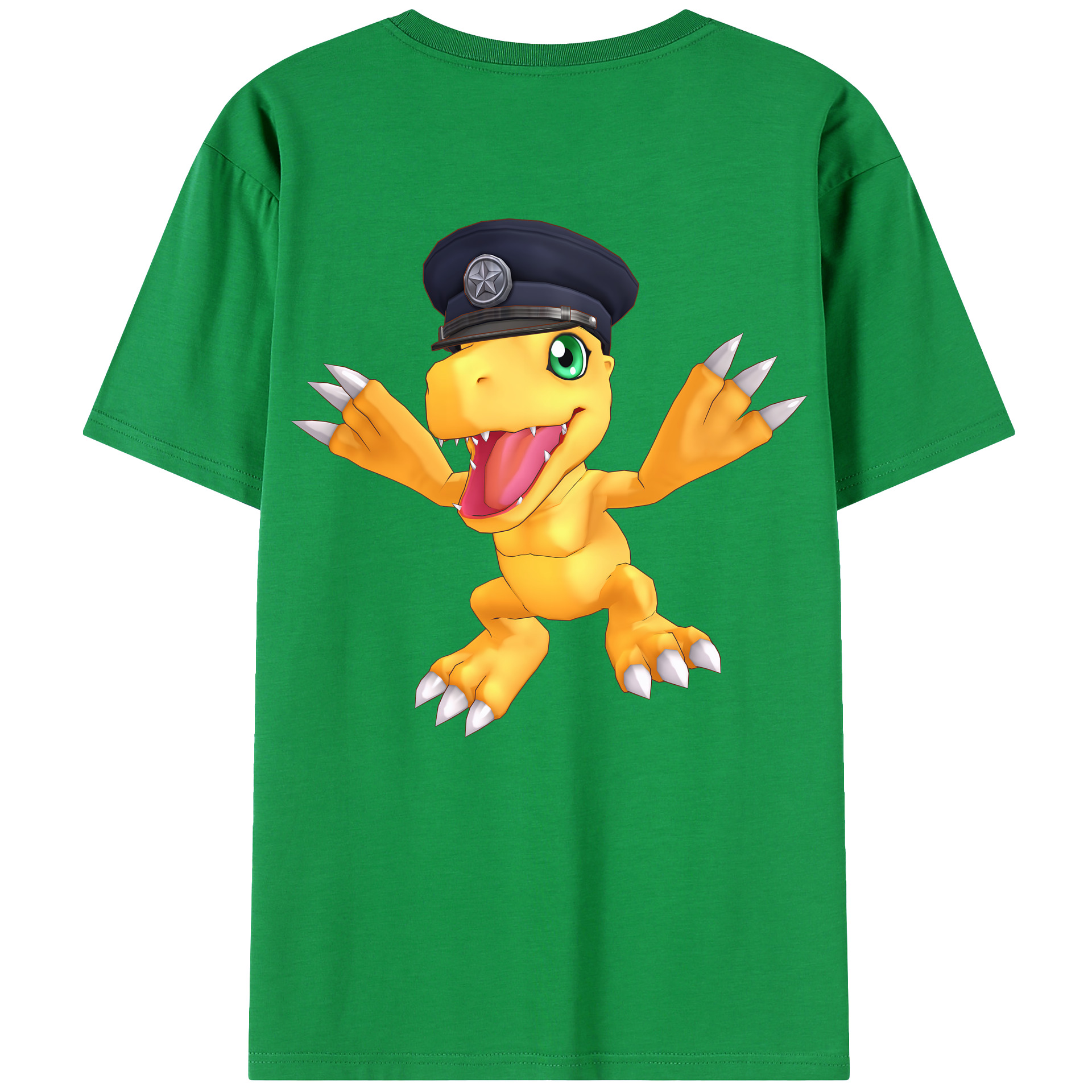 （画像用） Digimon デジタルモンスター/デジモン 綿100％ メンズ半袖Tシャツ（バックプリント） 通気性